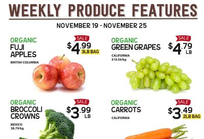 Pomme Natural Market Weekly Produce Flyer November 19 to 25