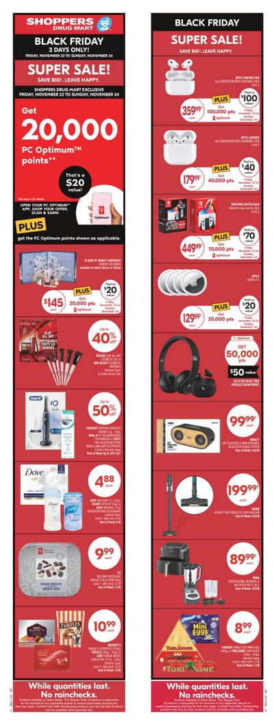 Shoppers Drug Mart 3-Day Sale Flyer November 22 to 24