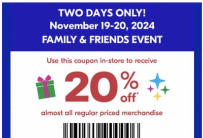 Shoppers Drug Mart Canada Coupon, Save 20% off November 20