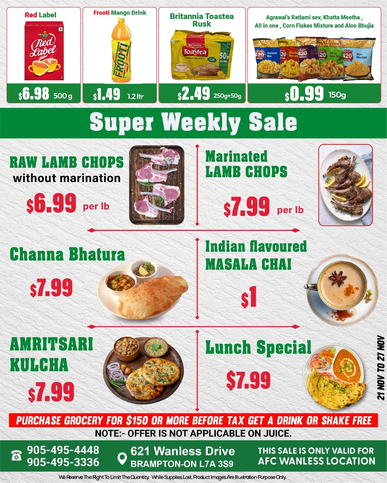 Asian Food Centre (Wanless Dr.) Flyer November 21 to 27