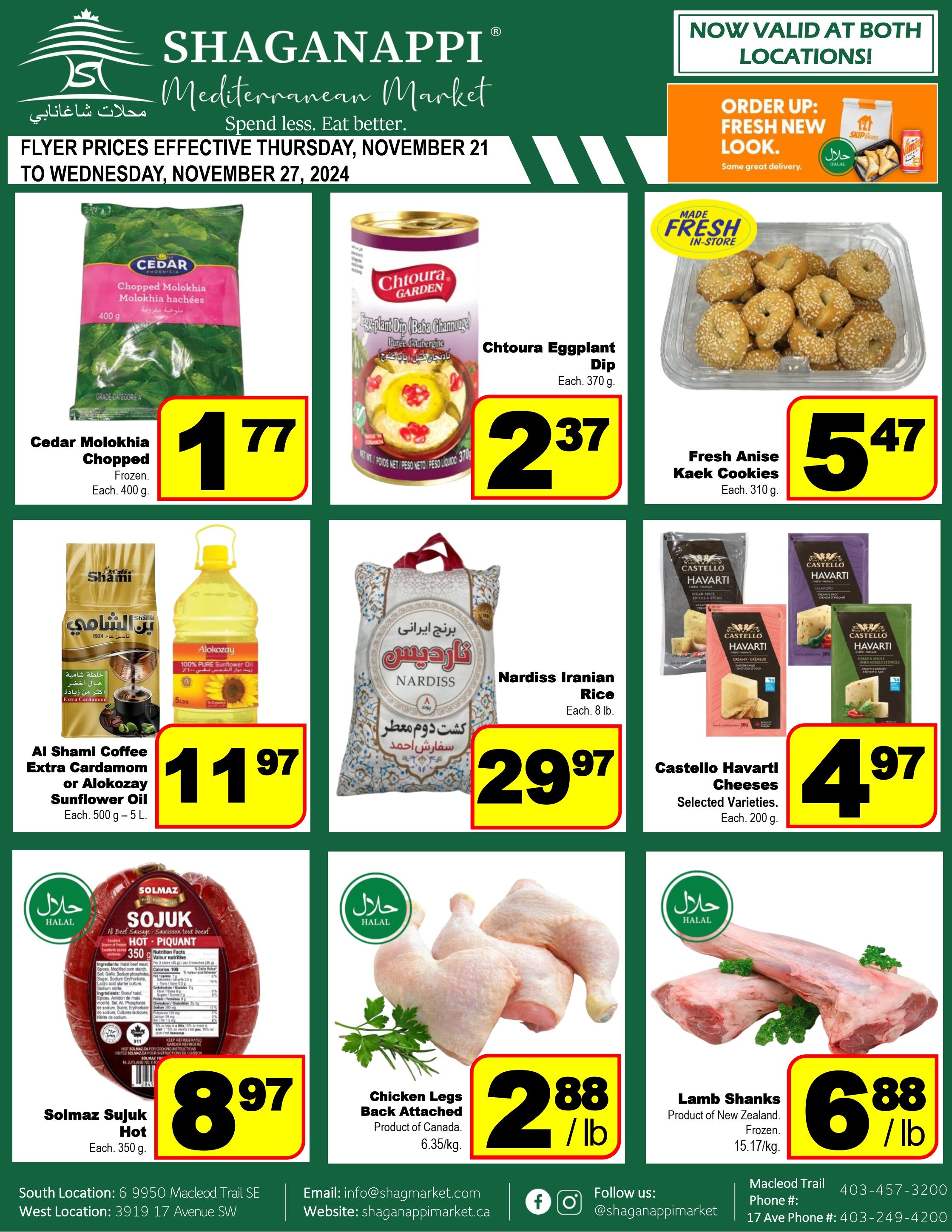 Shaganappi Mediterranean Market Flyer November 21 to 27