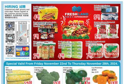 FreshLand Supermarket Flyer November 22 to 28