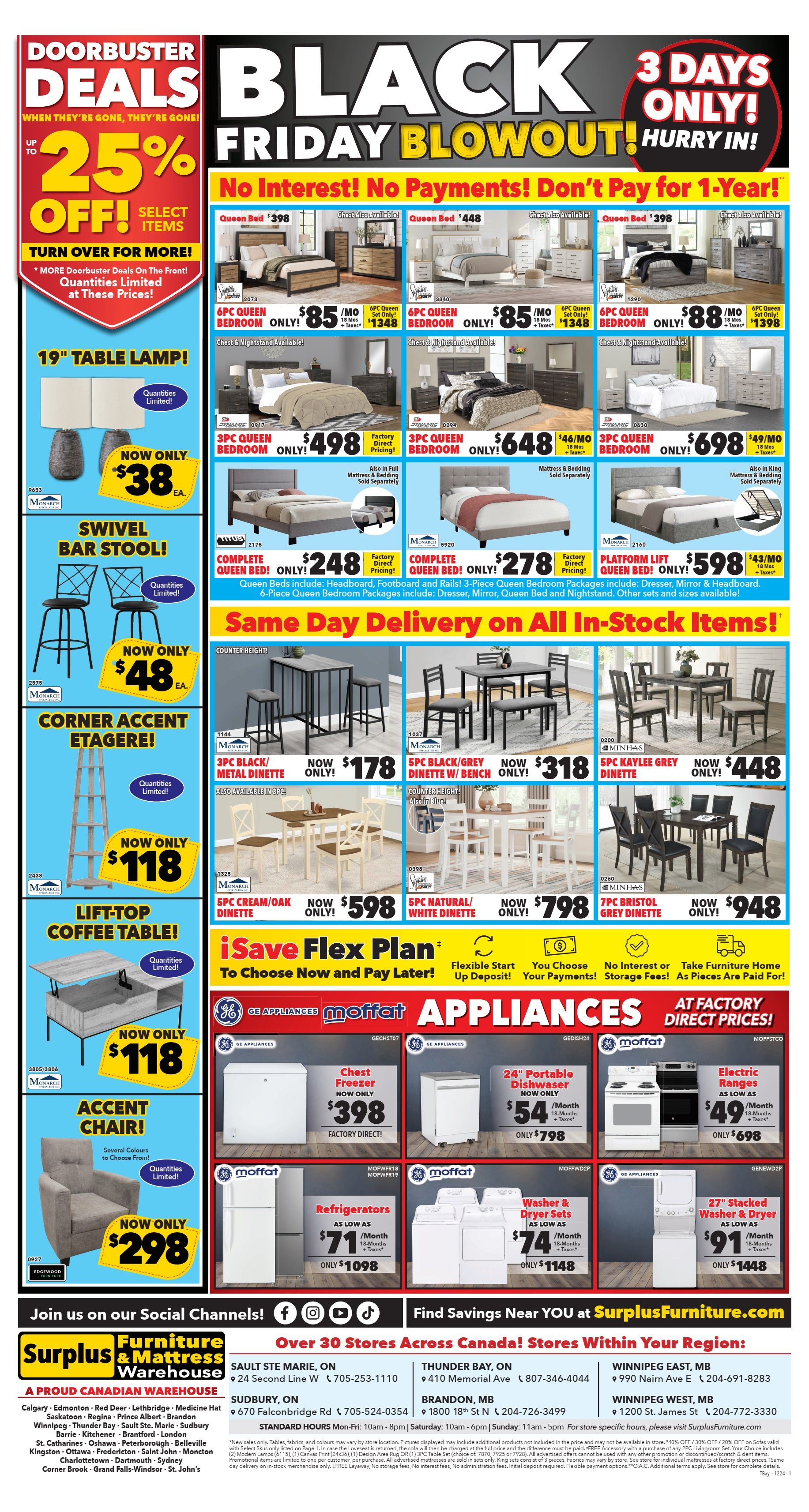 Surplus Furniture & Mattress Warehouse (Thunder Bay) Flyer November 25 to December 1