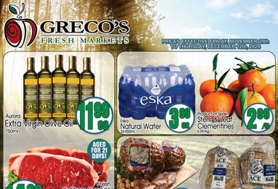 Greco's Fresh Market Flyer November 29 to December 12