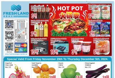 FreshLand Supermarket Flyer November 29 to December 5