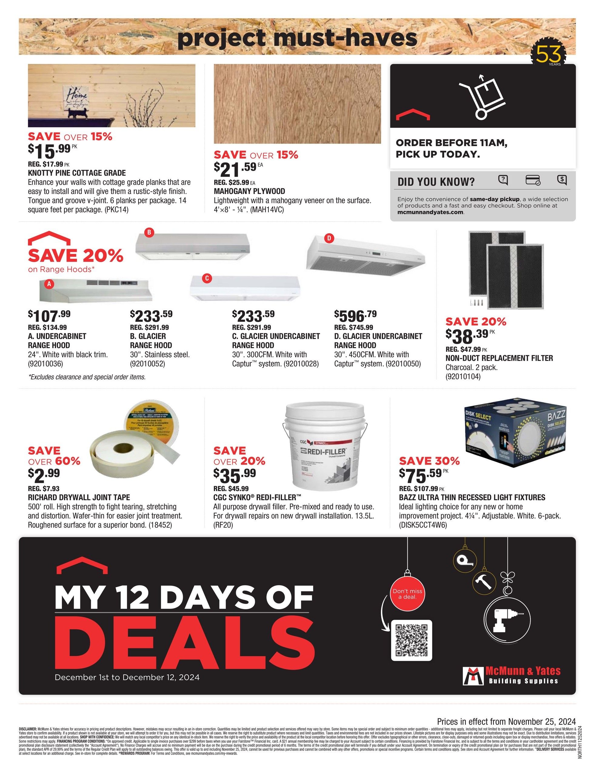 McMunn & Yates Building Supplies Flyer December 2