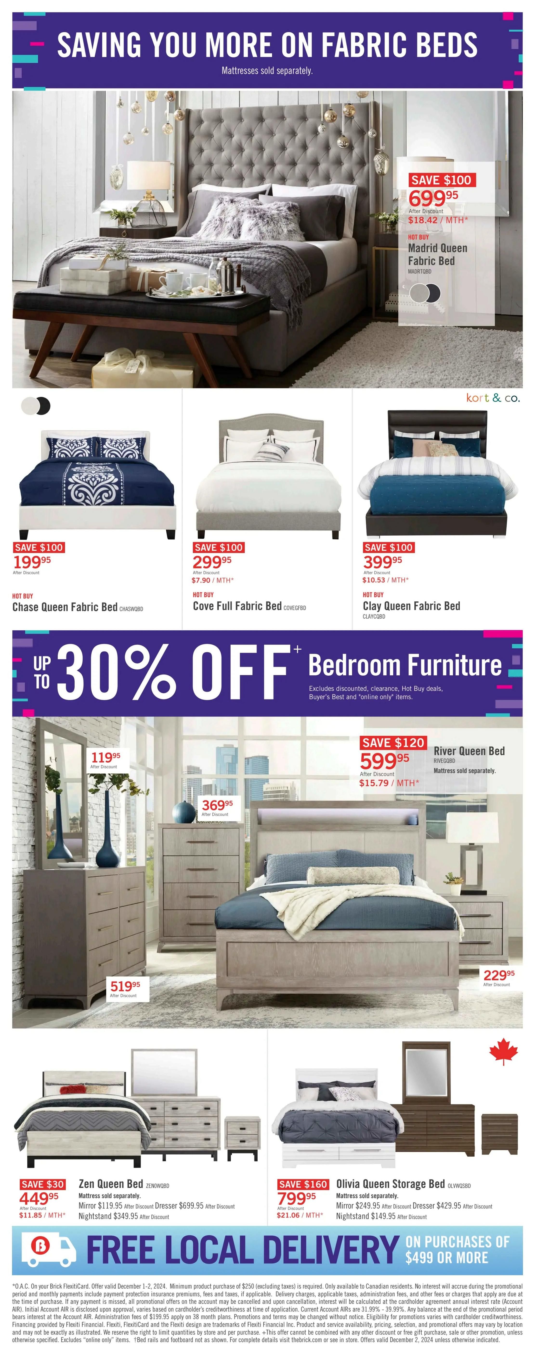 The Brick Mattress Store Cyber Monday Flyer December 2