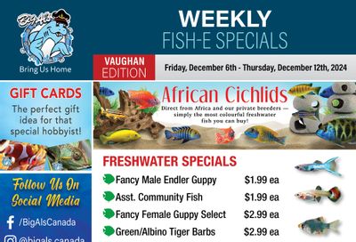 Big Al's (Vaughan) Weekly Specials December 6 to 12