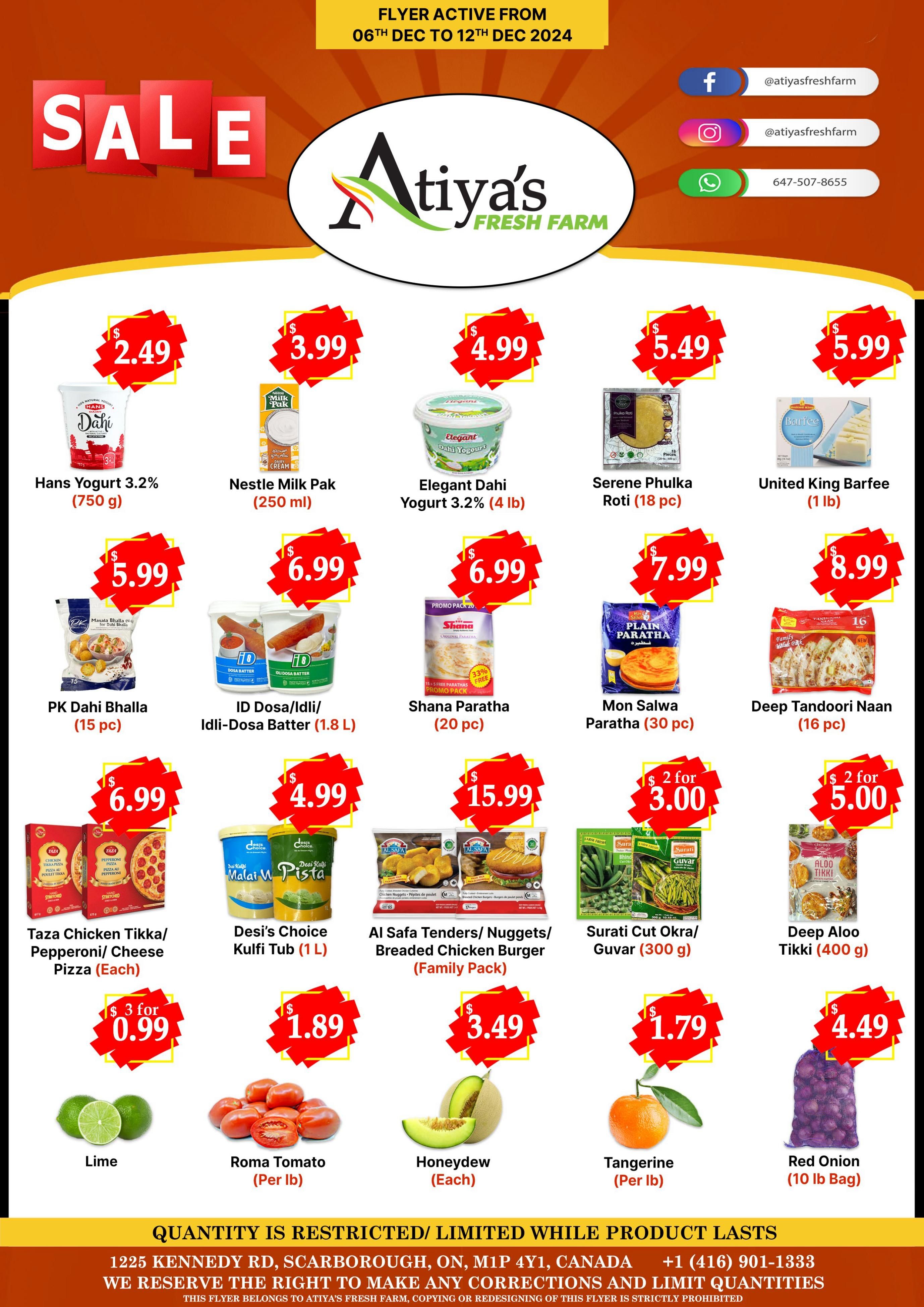 Atiya's Fresh Farm Flyer December 6 to 12