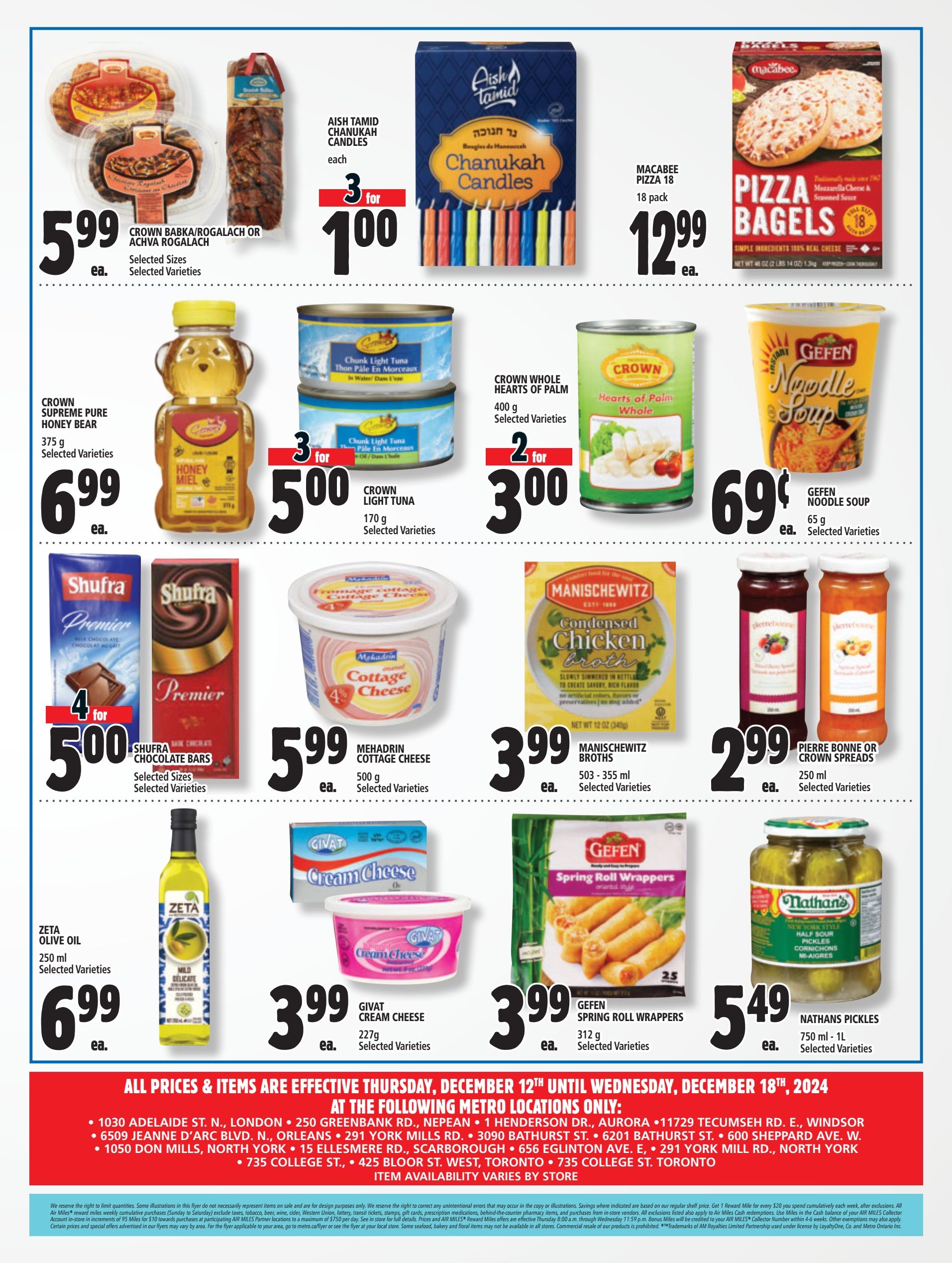 Metro (ON) Hanukah Flyer December 12 to 18