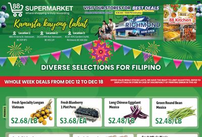 88 Supermarket Flyer December 12 to 18