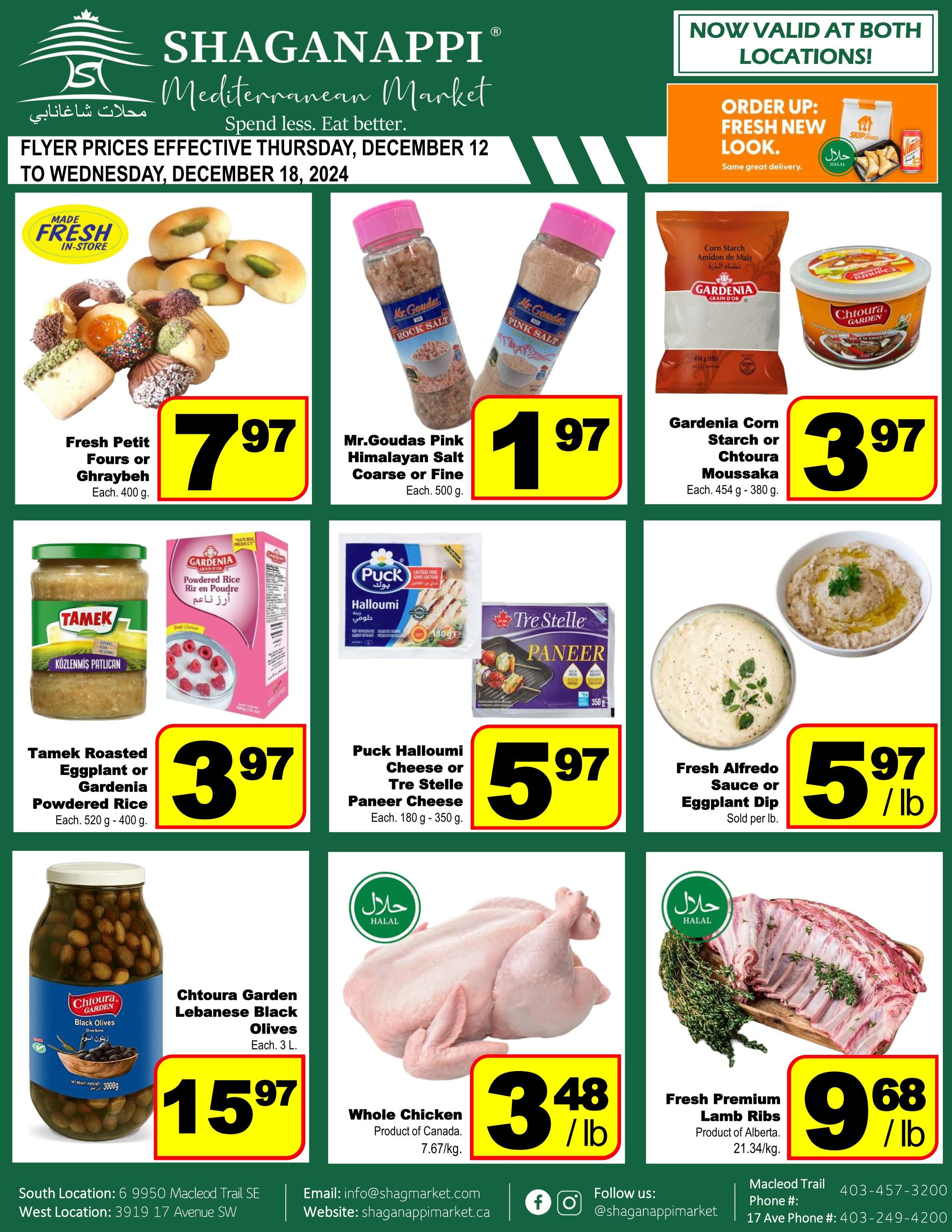 Shaganappi Mediterranean Market Flyer December 12 to 18
