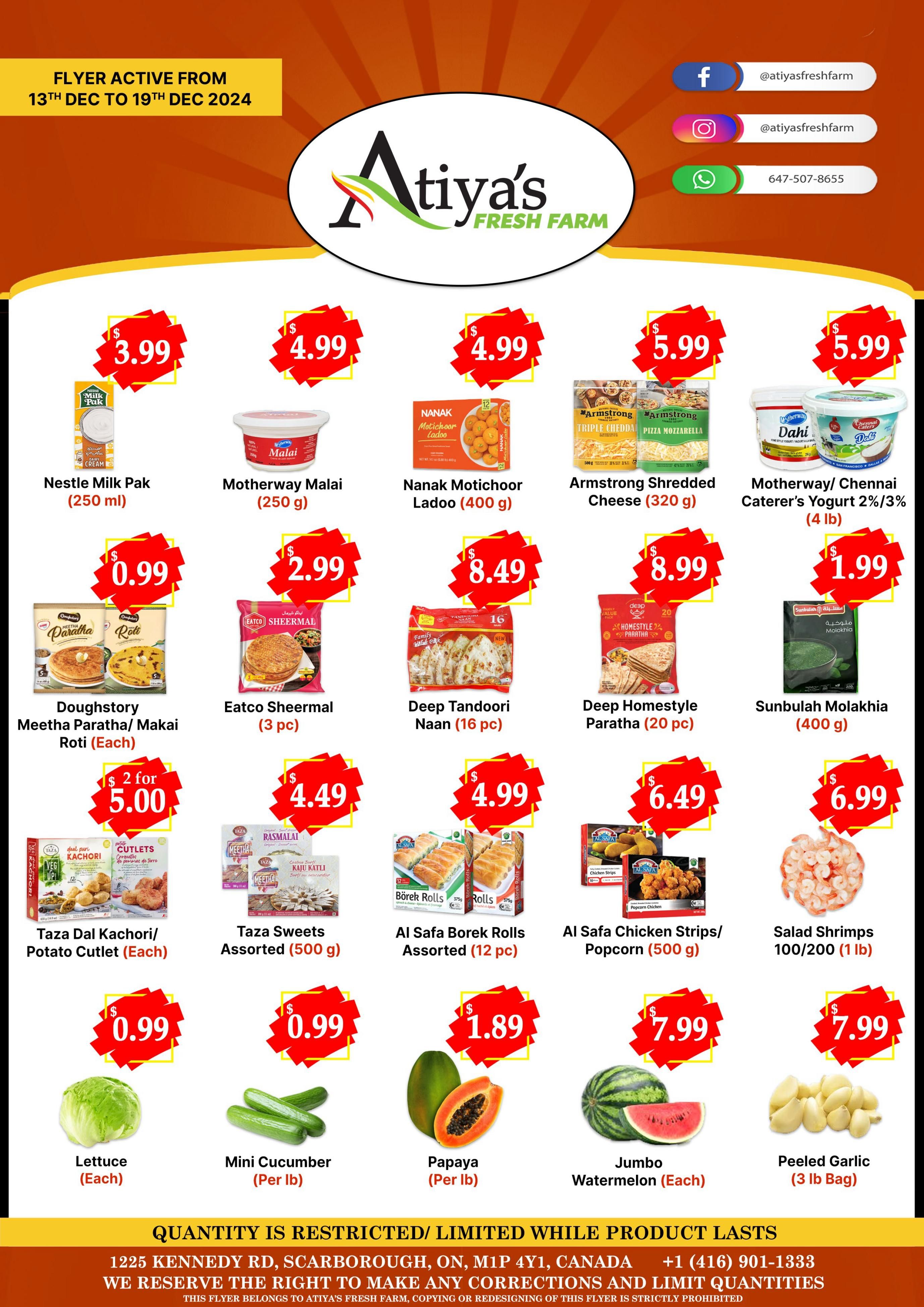 Atiya's Fresh Farm Flyer December 13 to 19