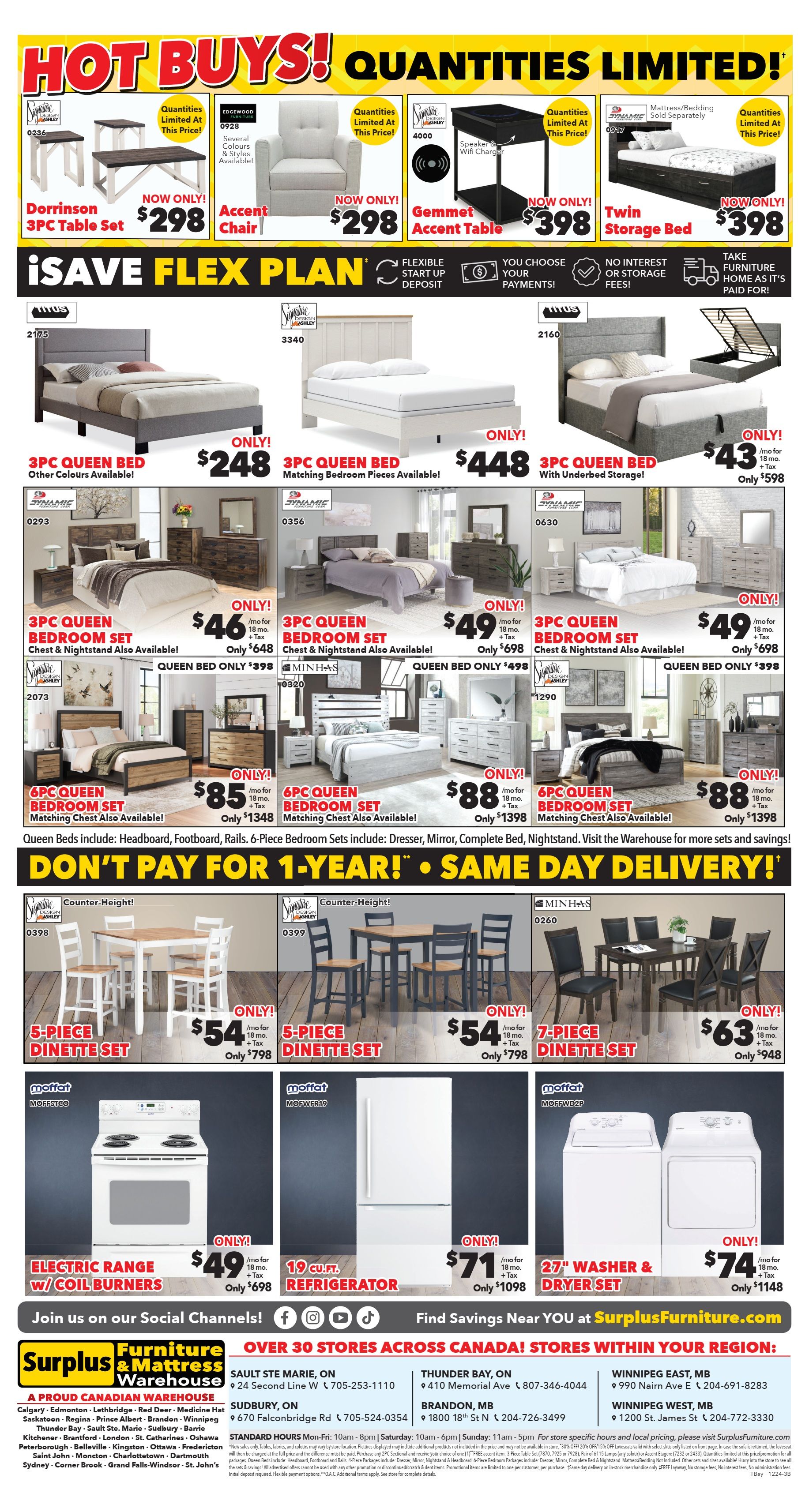 Surplus Furniture & Mattress Warehouse (Thunder Bay) Flyer December 16 to 29