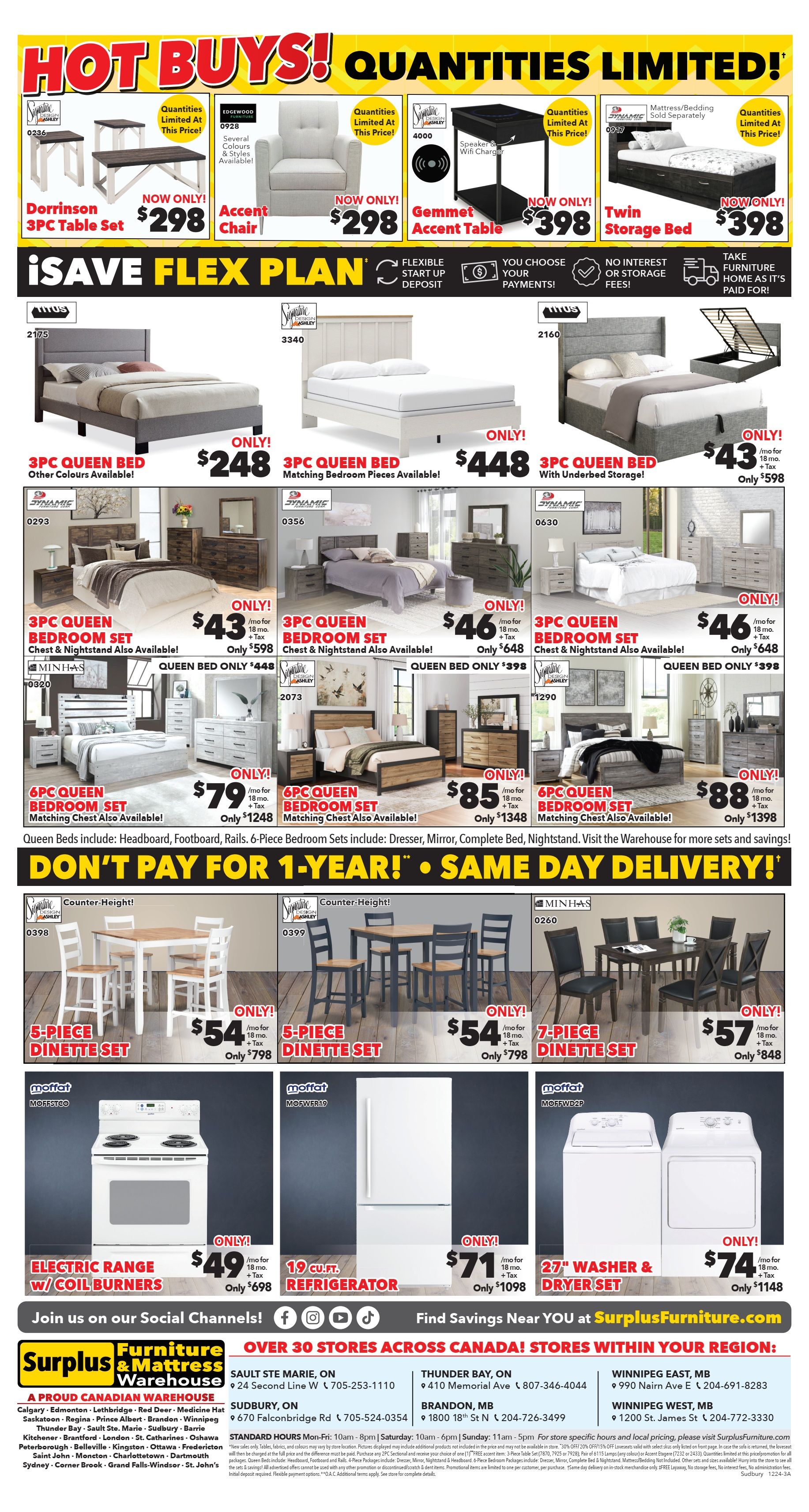 Surplus Furniture & Mattress Warehouse (Sudbury) Flyer December 16 to 29