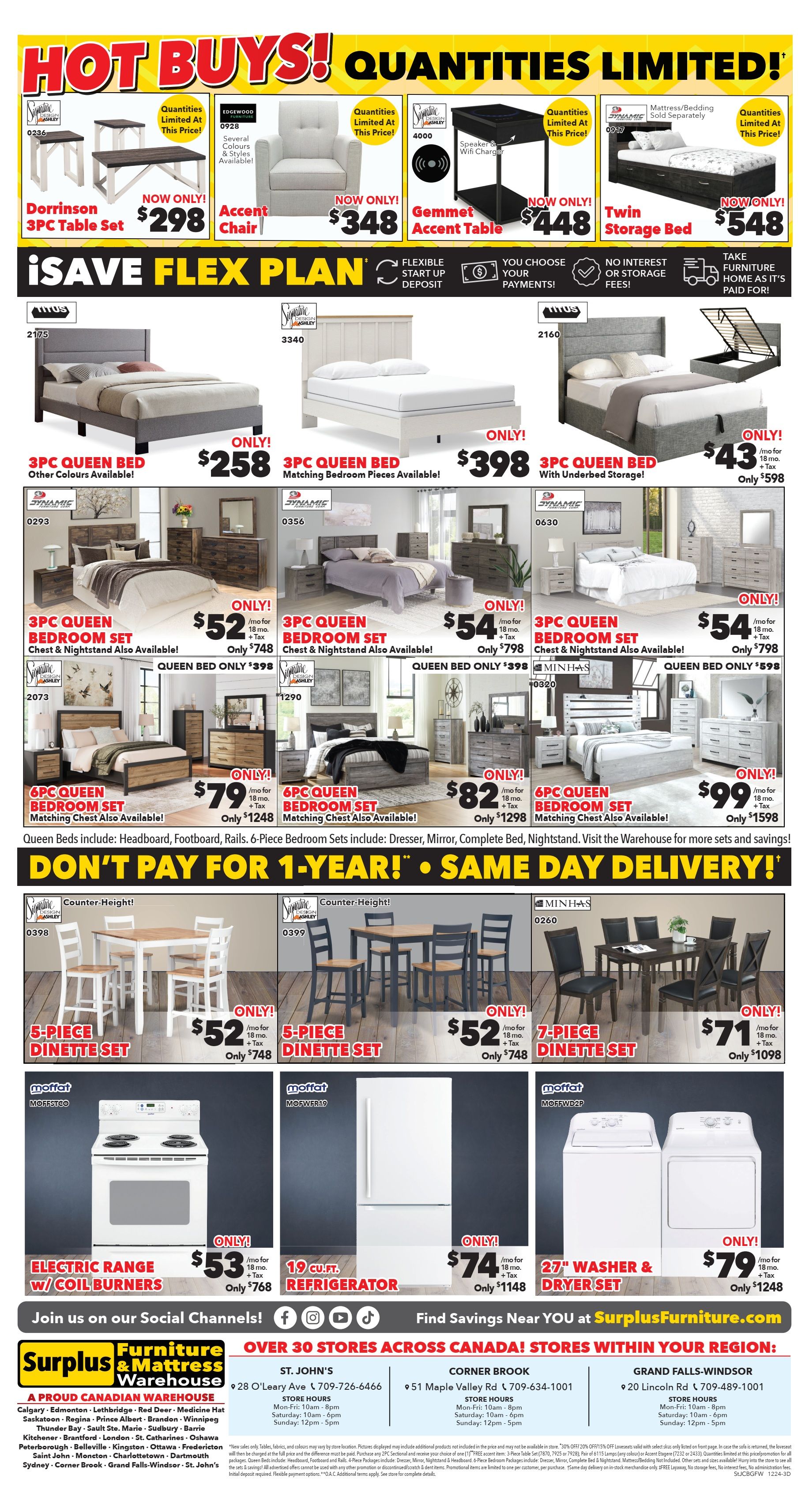 Surplus Furniture & Mattress Warehouse (St. John's, Corner Brook, Grand Falls Windsor) Flyer December 16 to 29