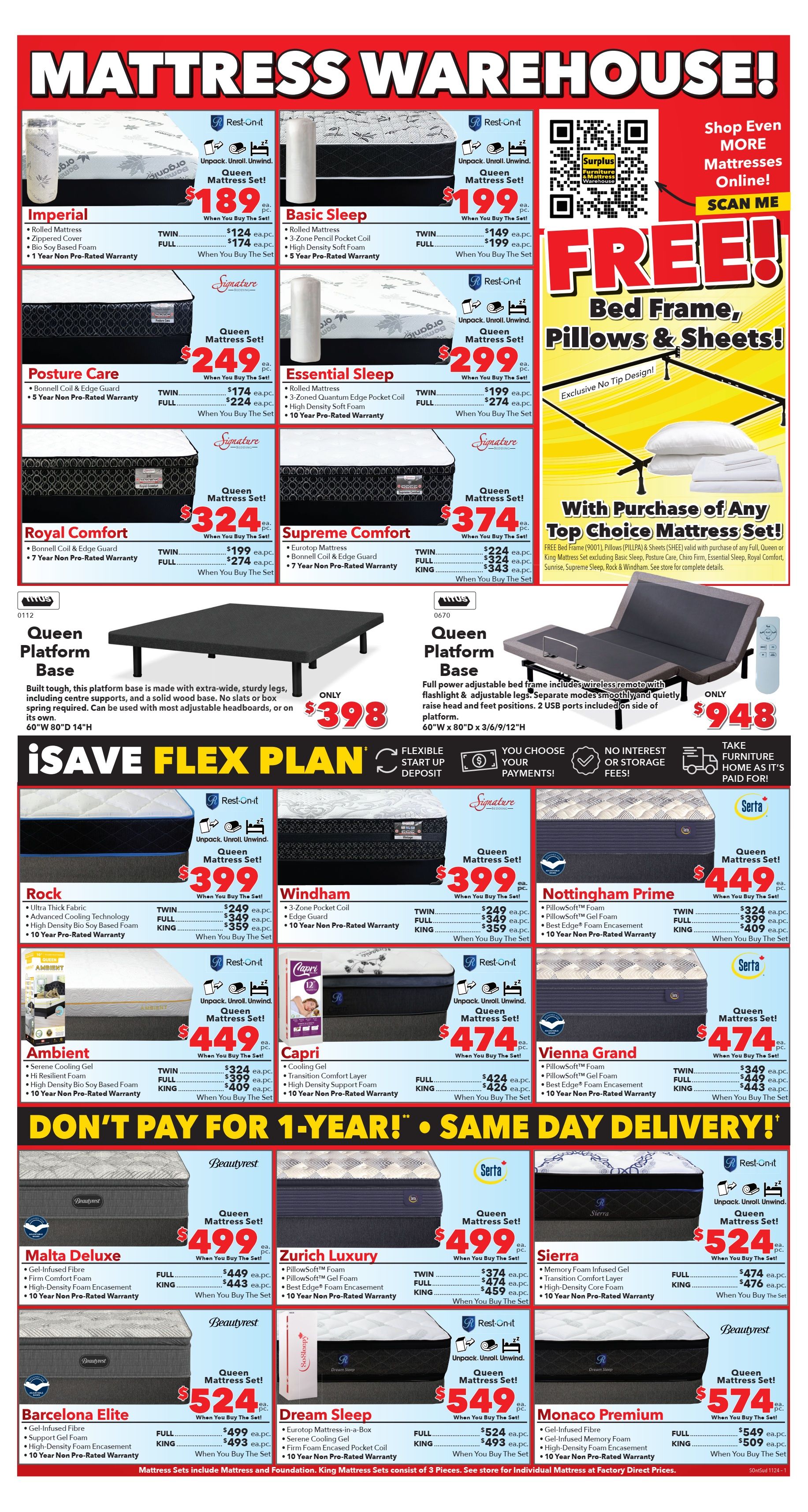 Surplus Furniture & Mattress Warehouse (S. ON) Flyer December 16 to 29