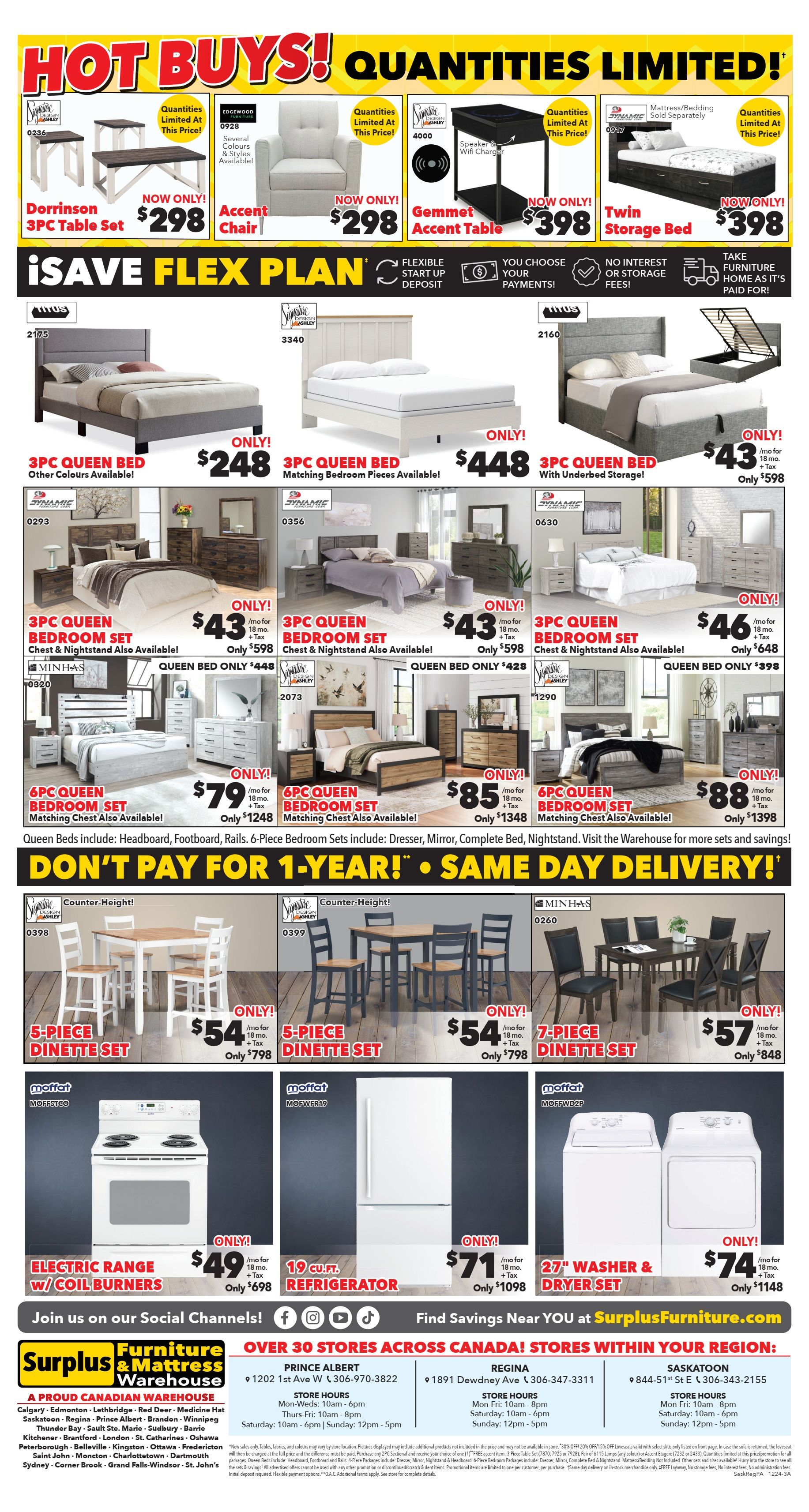 Surplus Furniture & Mattress Warehouse (Regina, Saskatoon, Prince Albert) Flyer December 16 to 29