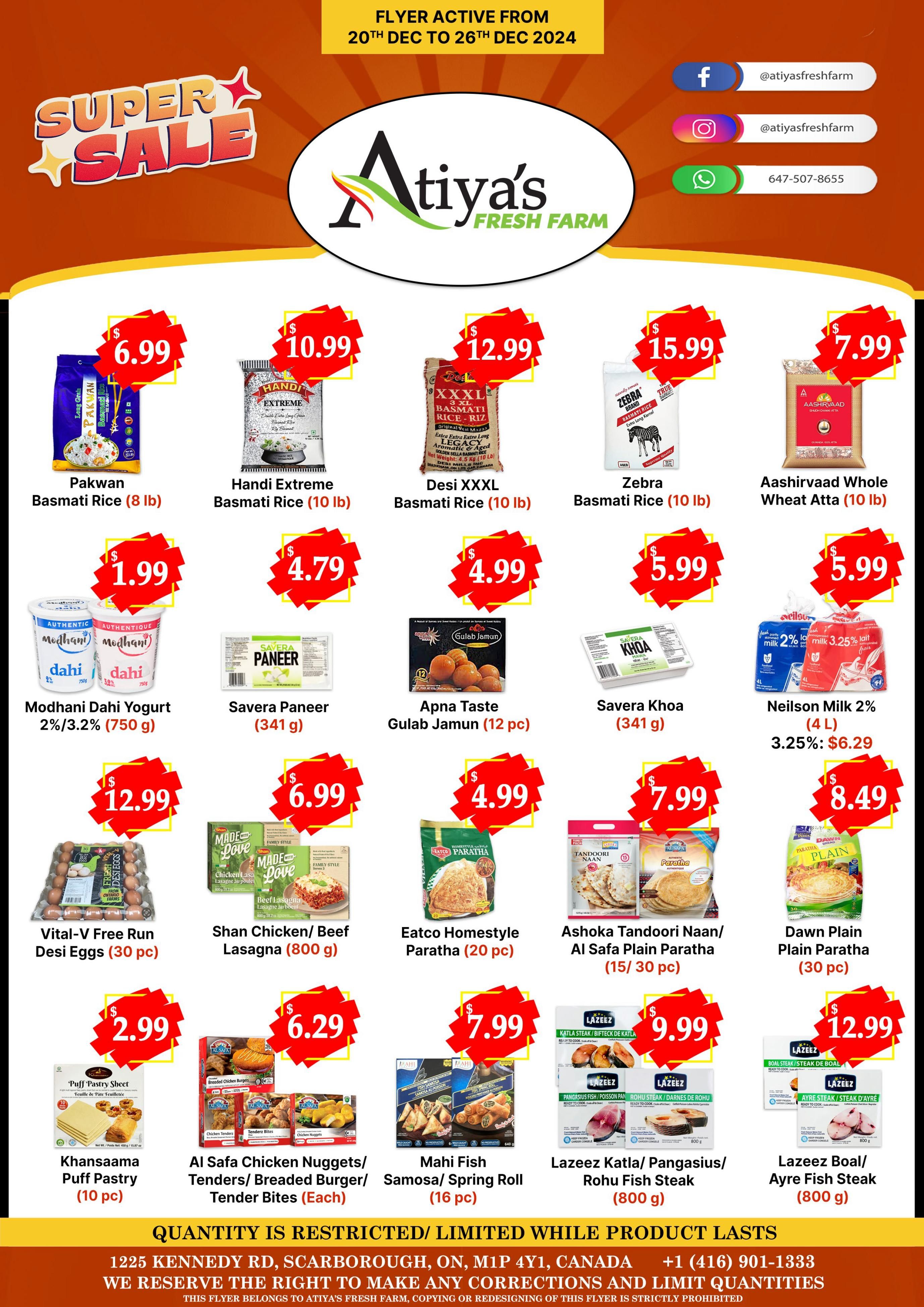 Atiya's Fresh Farm Flyer December 20 to 26