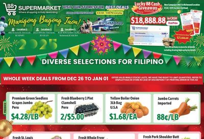 88 Supermarket Flyer December 26 to January 1