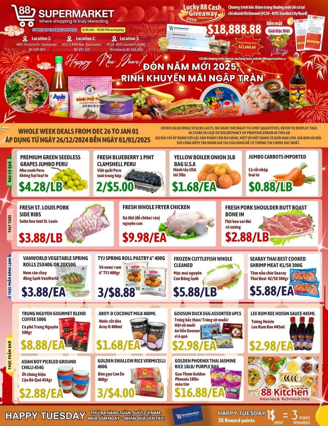 88 Supermarket Flyer December 26 to January 1