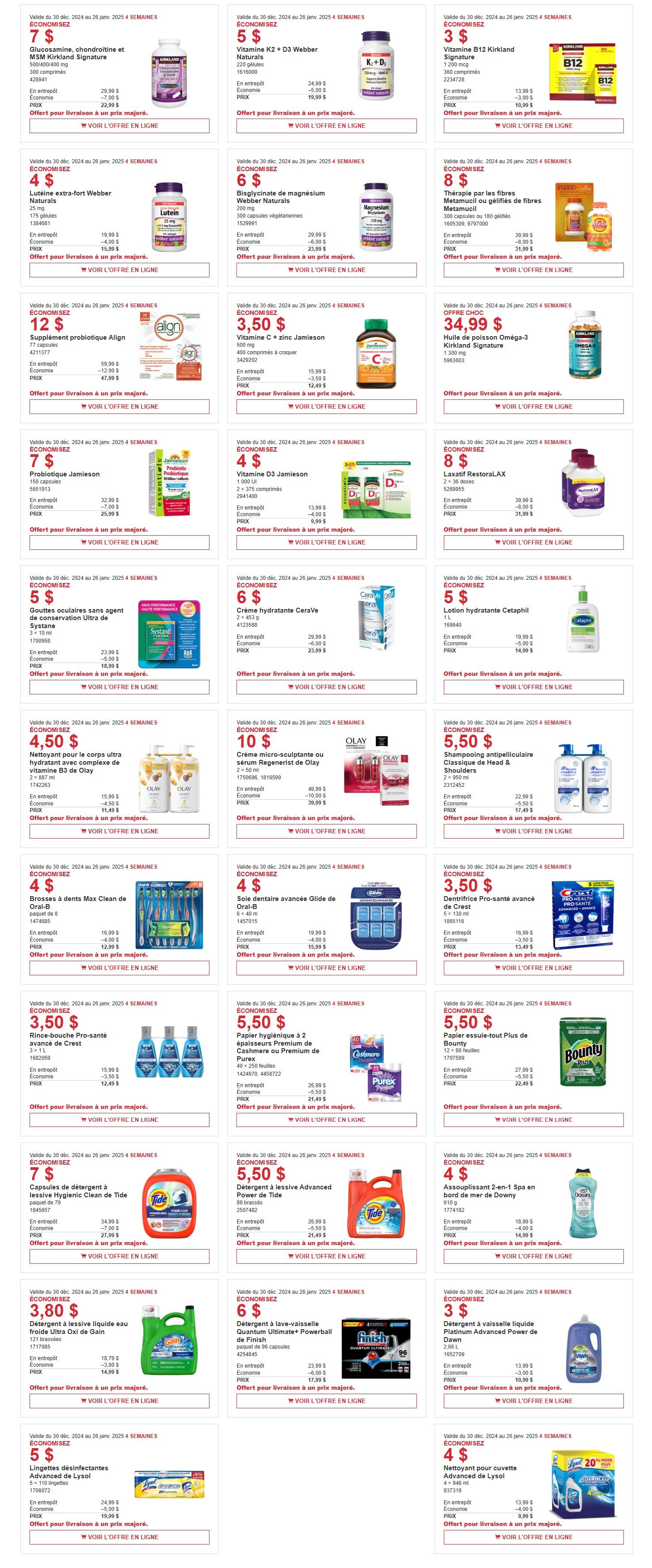 Costco (QC) Warehouse Offers December 30 to January 26