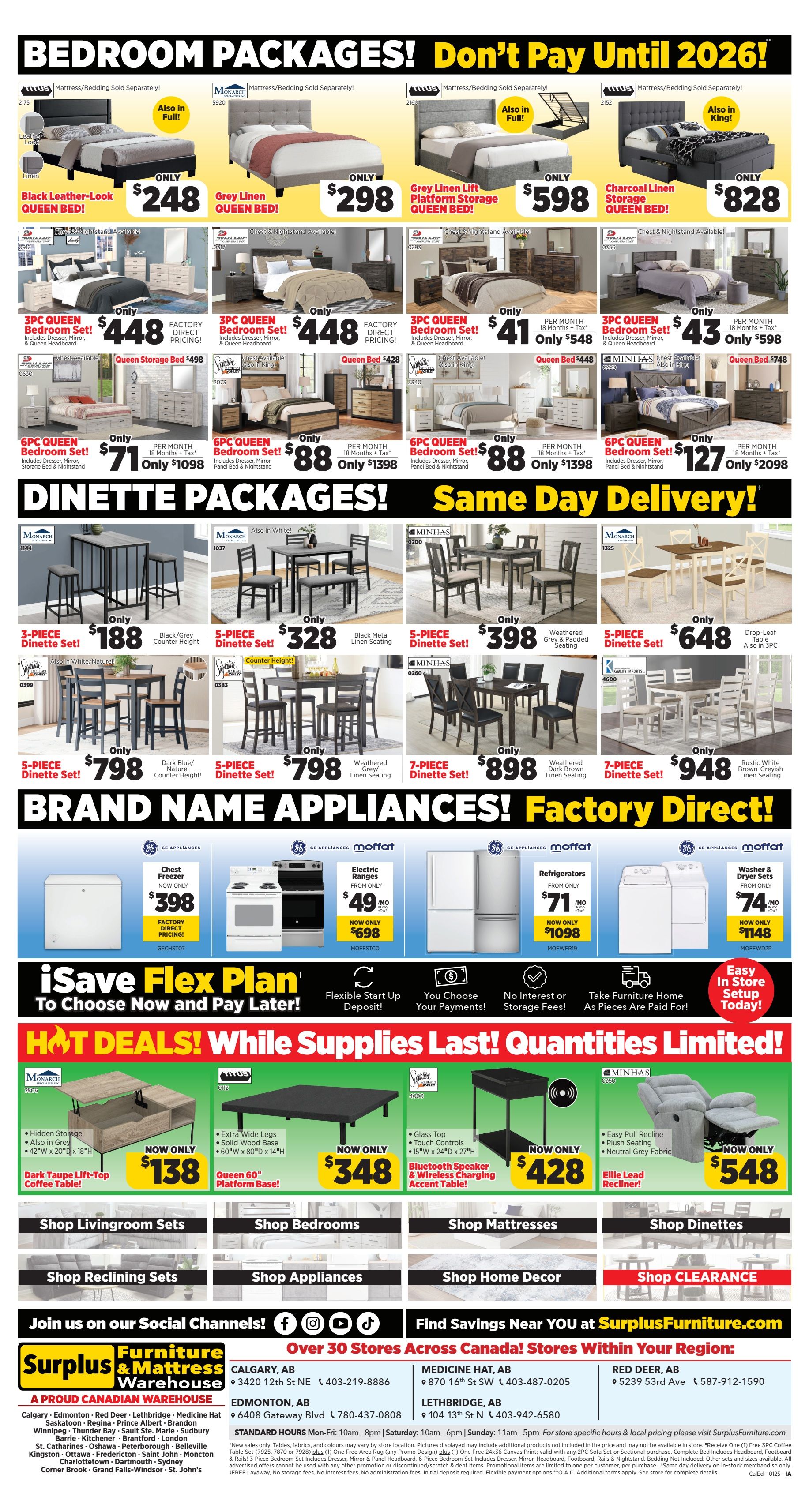 Surplus Furniture & Mattress Warehouse (Red Deer) Flyer December 30 to January 5