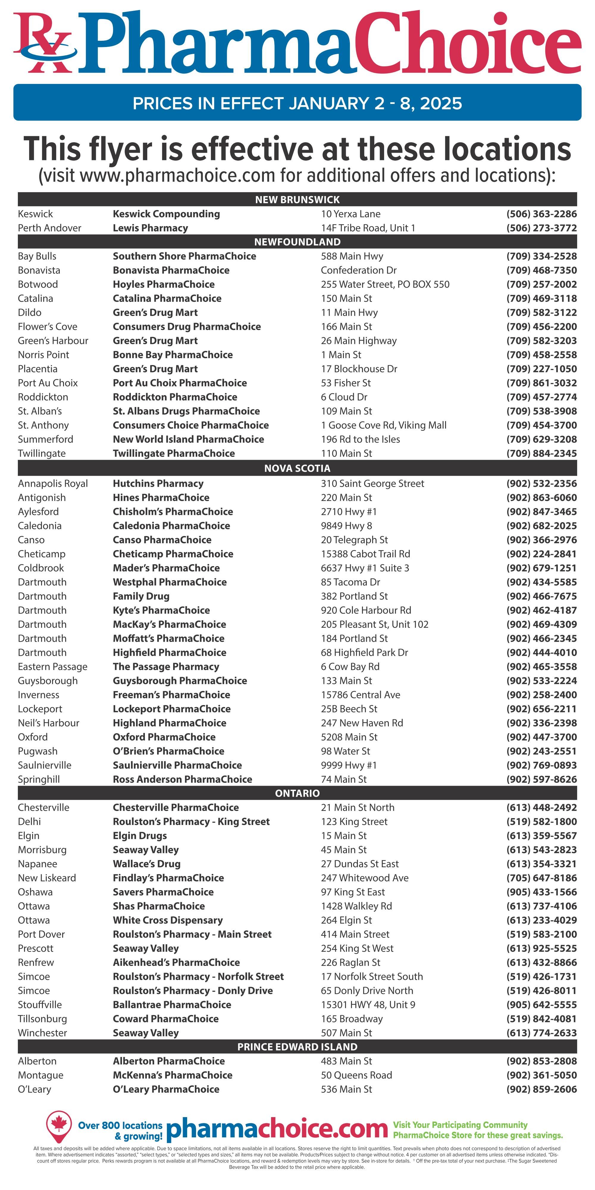 PharmaChoice (ON & Atlantic) Flyer January 2 to 8