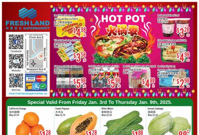 FreshLand Supermarket Flyer January 3 to 9