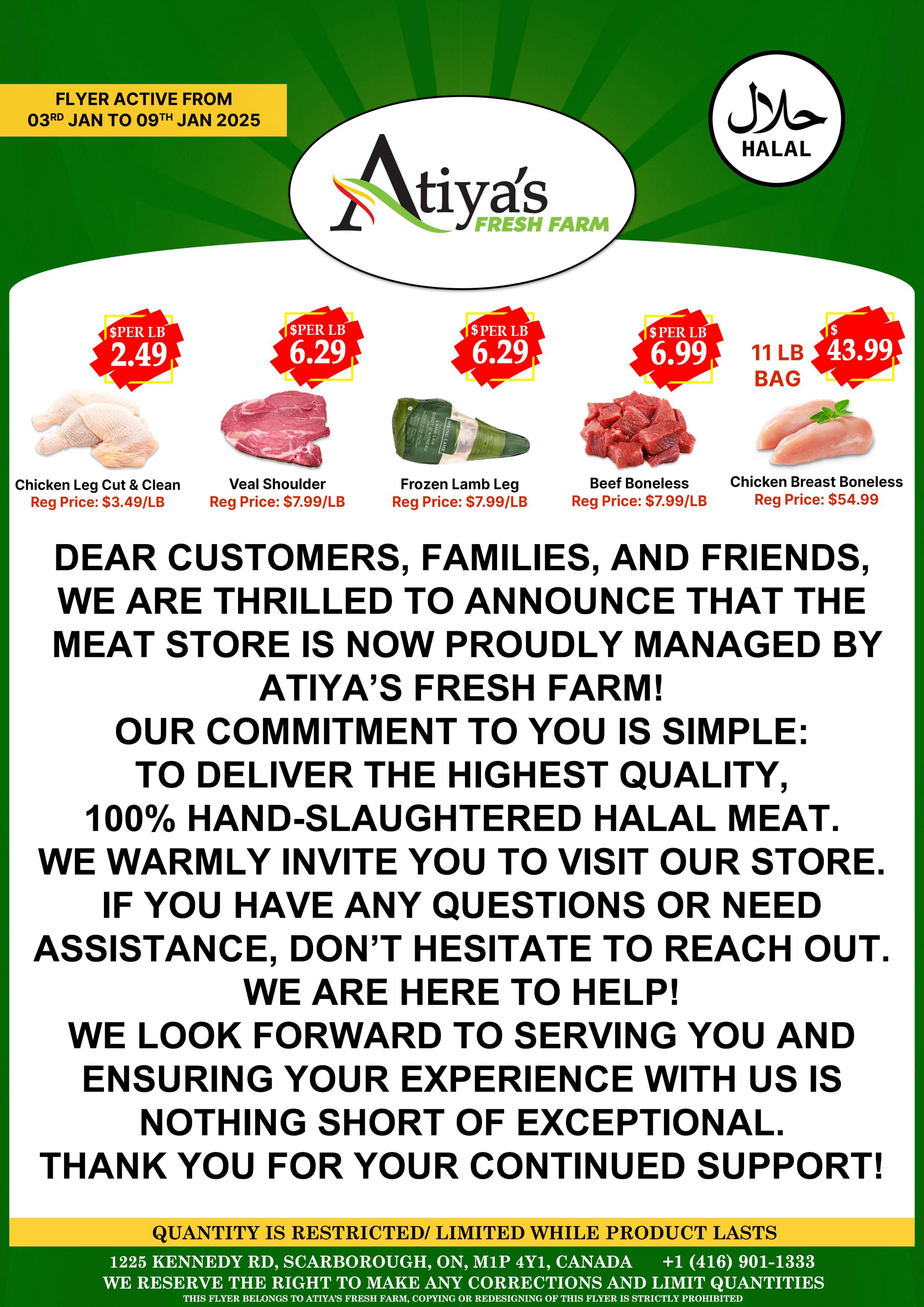 Atiya's Fresh Farm Flyer January 3 to 9
