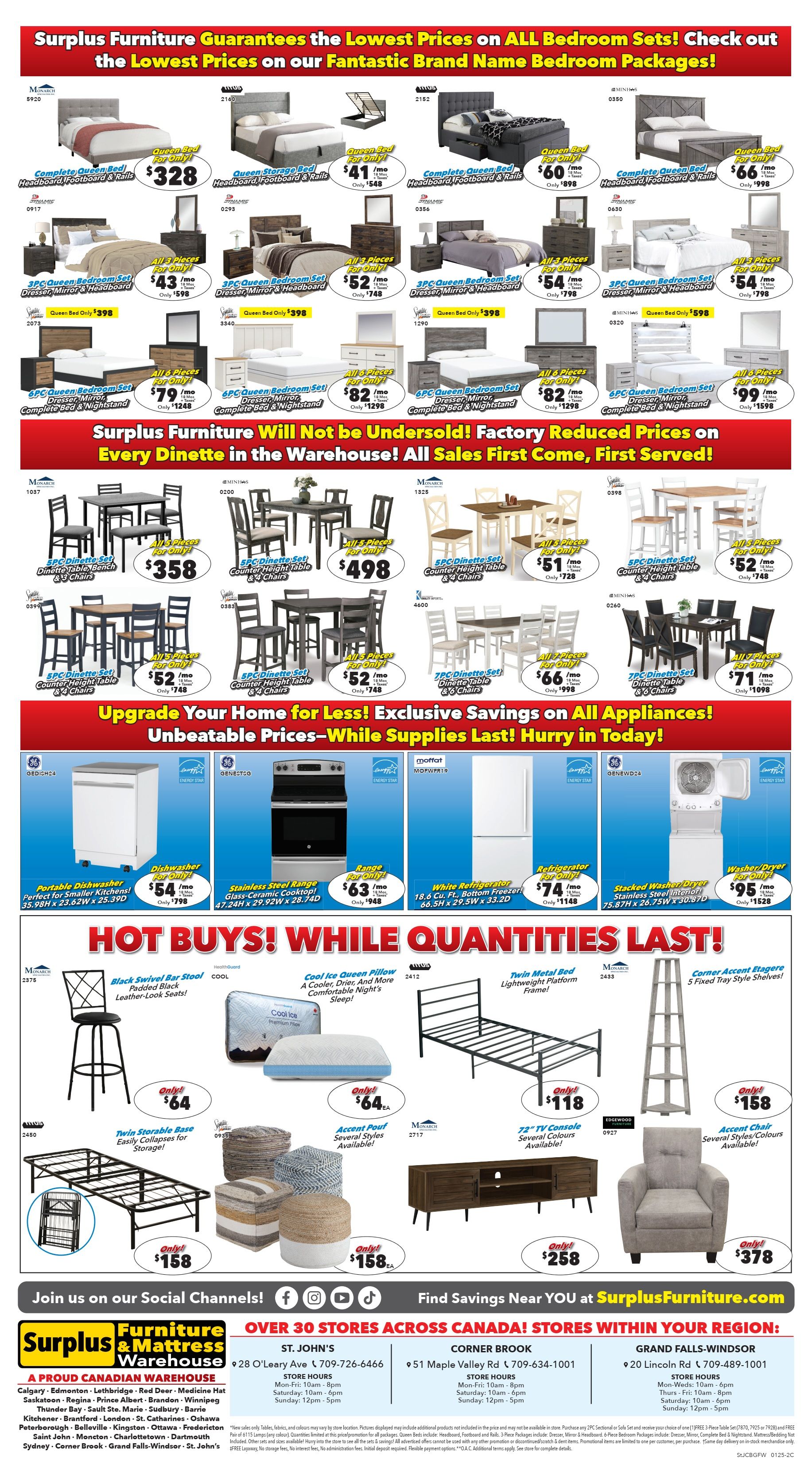 Surplus Furniture & Mattress Warehouse (St. John's, Corner Brook, Grand Falls Windsor) Flyer January 6 to 26