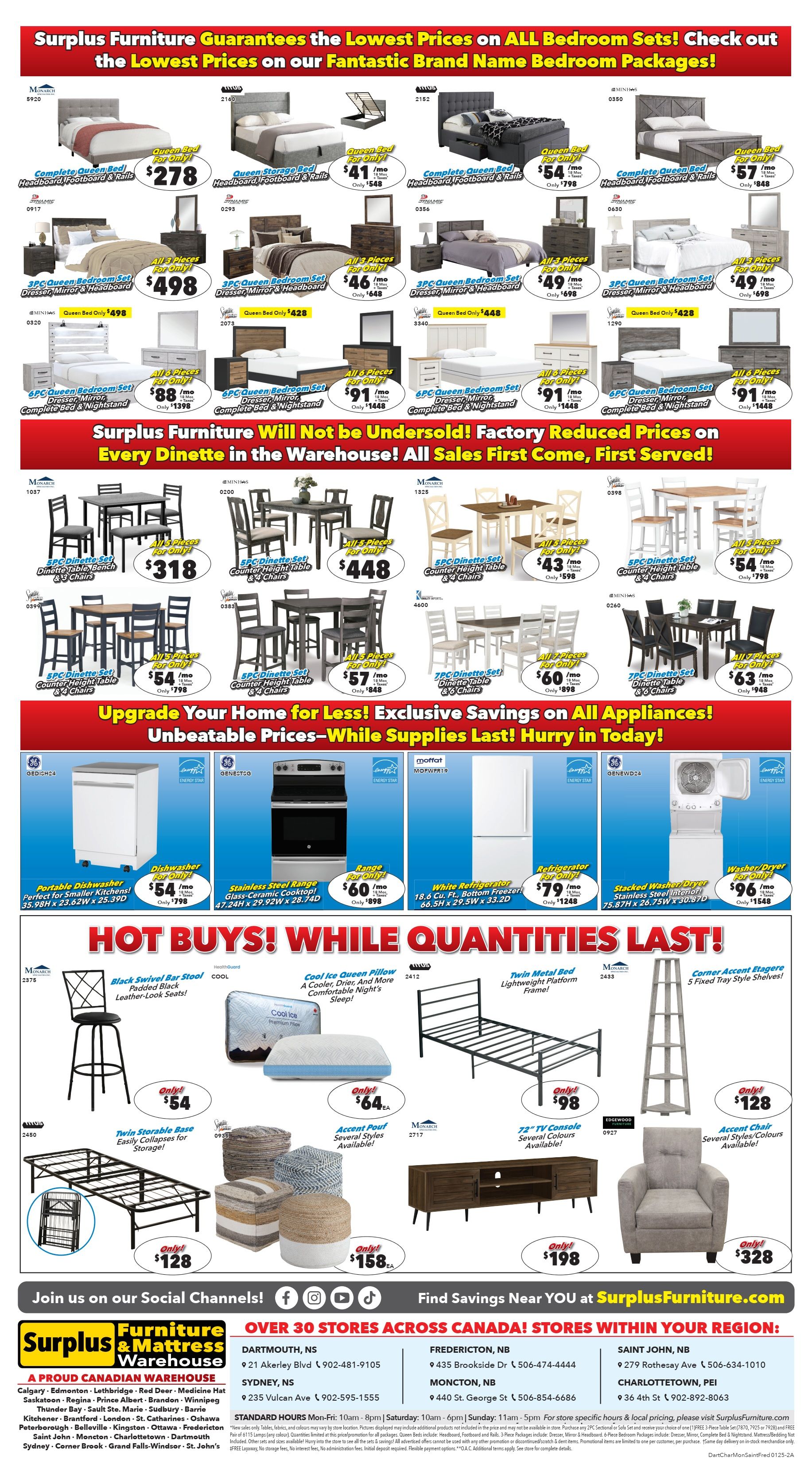 Surplus Furniture & Mattress Warehouse (Dartmouth, Charlottetown, Moncton, Saint John, Fredericton) Flyer January 6 to 26