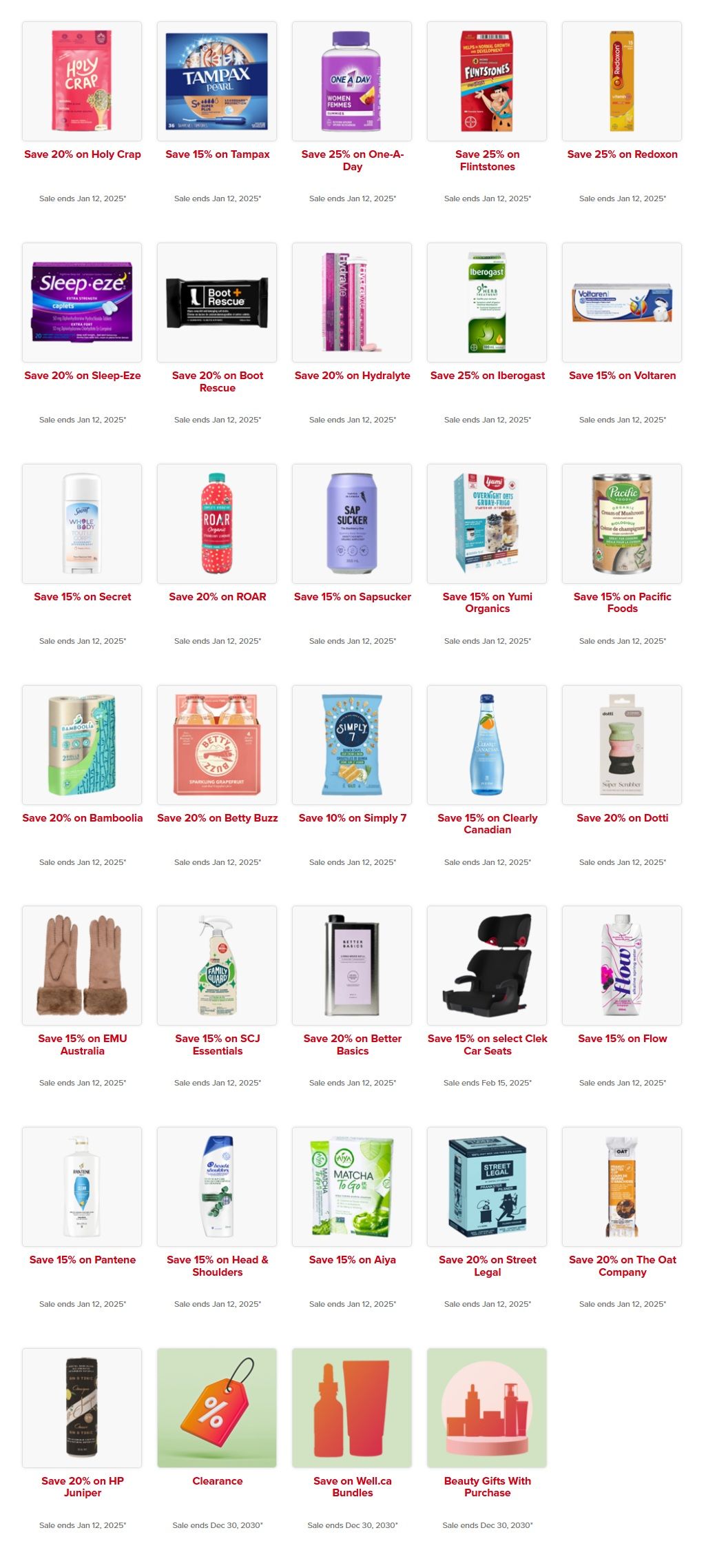 Well.ca Weekly Sales January 6 to 12