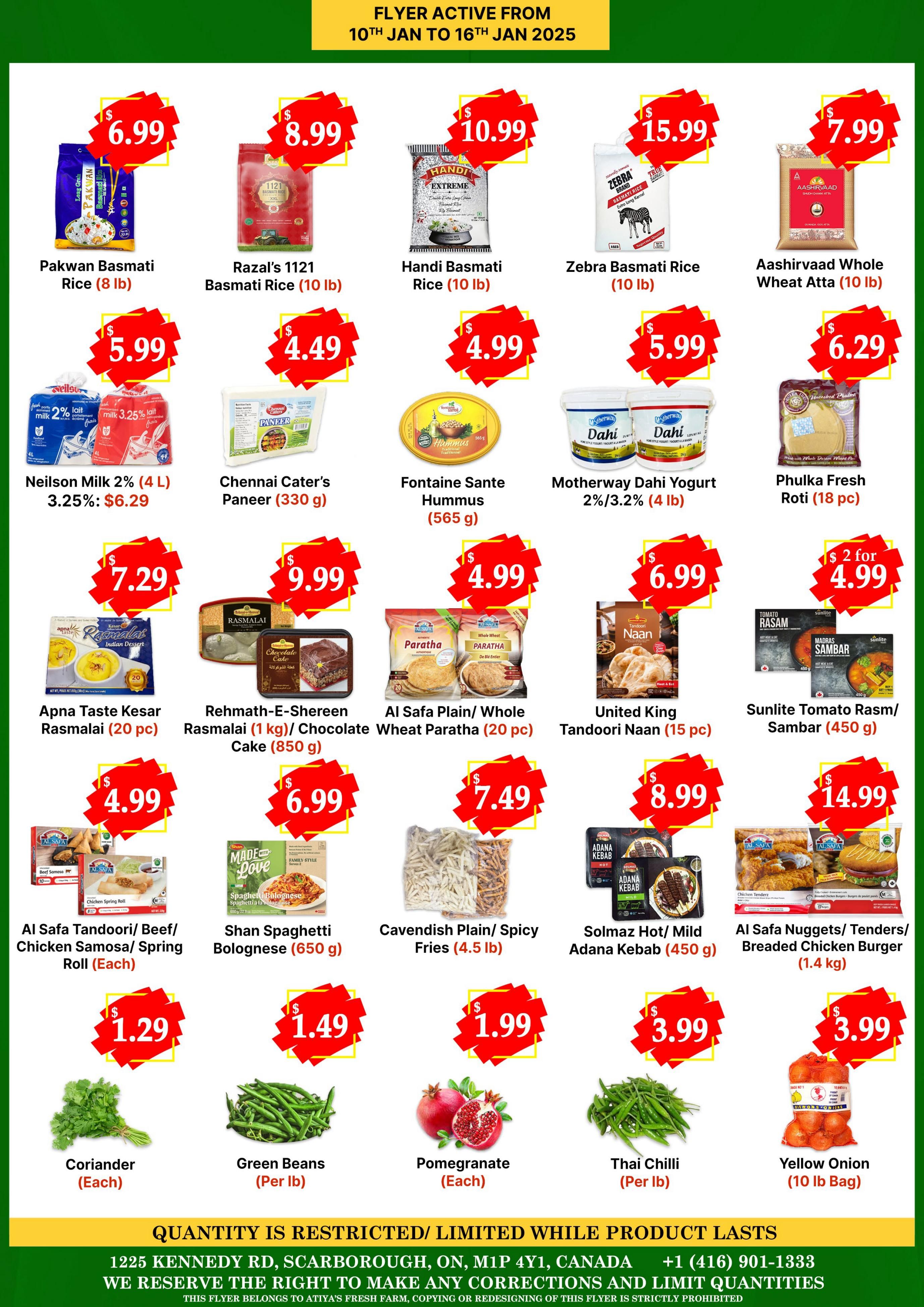 Atiya's Fresh Farm Flyer January 10 to 16