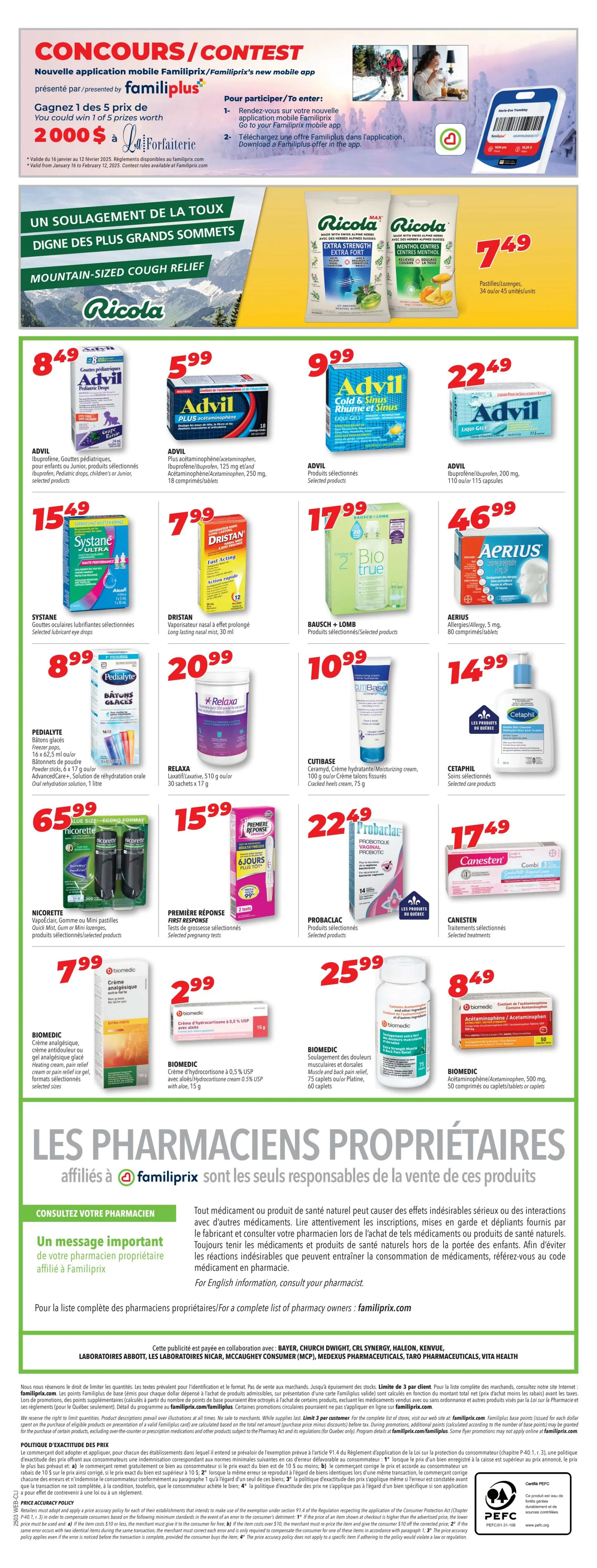 Familiprix Clinique Flyer January 16 to 22