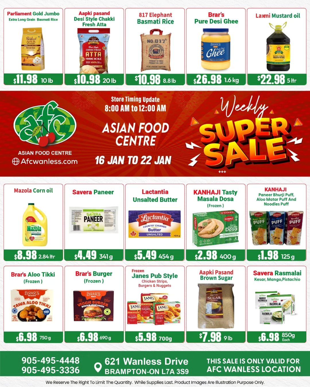 Asian Food Centre (Wanless Dr.) Flyer January 16 to 22