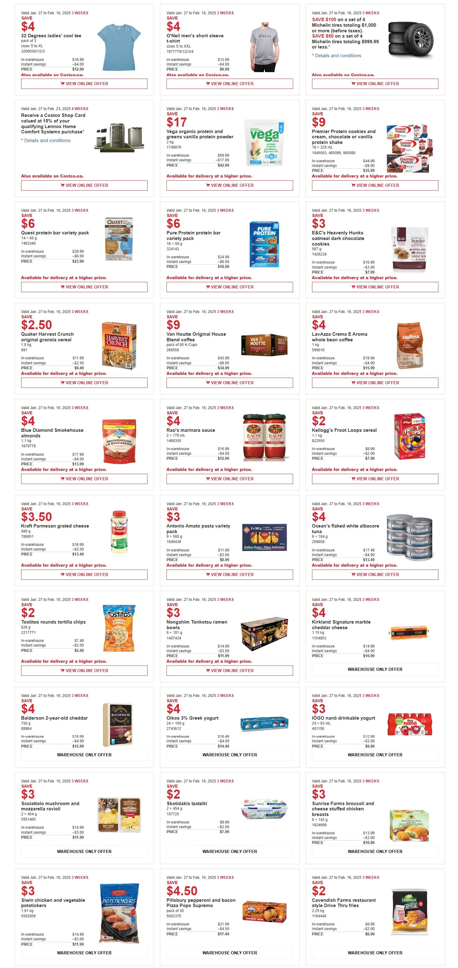 Costco (West, ON & Atlantic Canada) Warehouse Offers  January 27 to February 16
