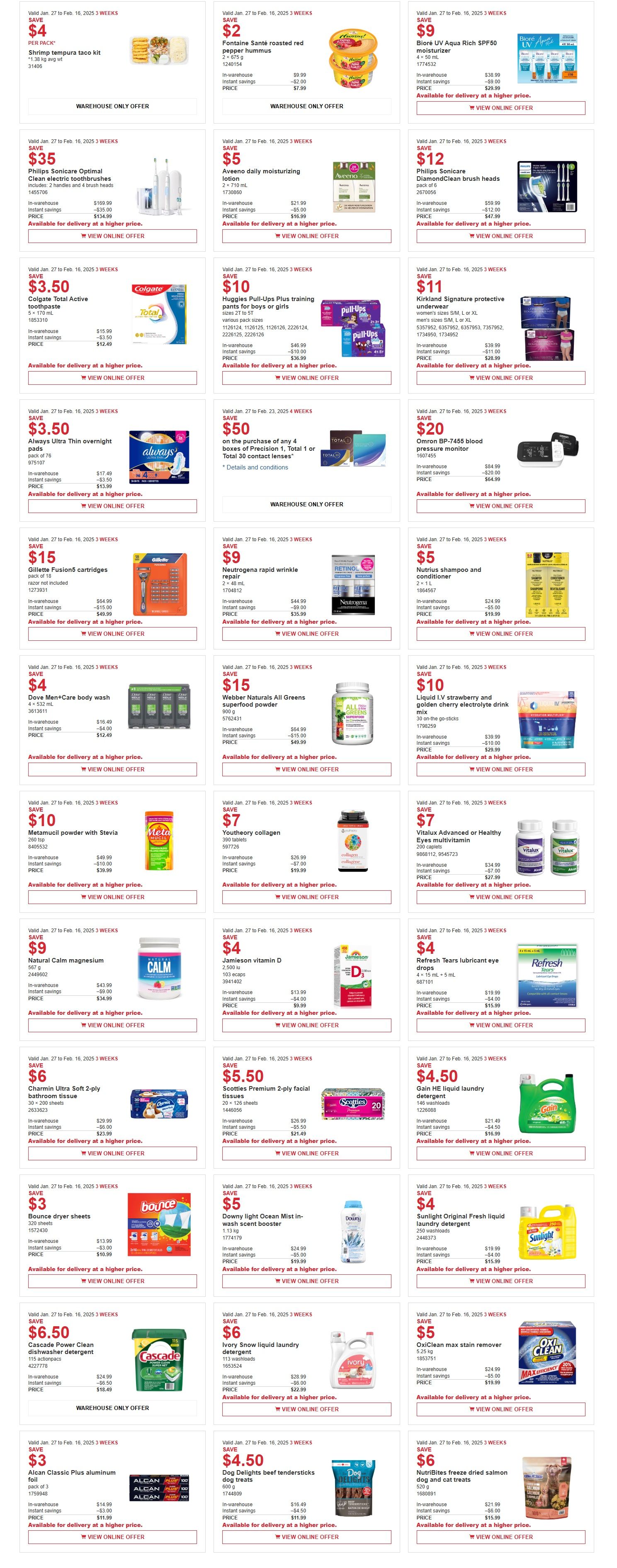 Costco (West, ON & Atlantic Canada) Warehouse Offers  January 27 to February 16