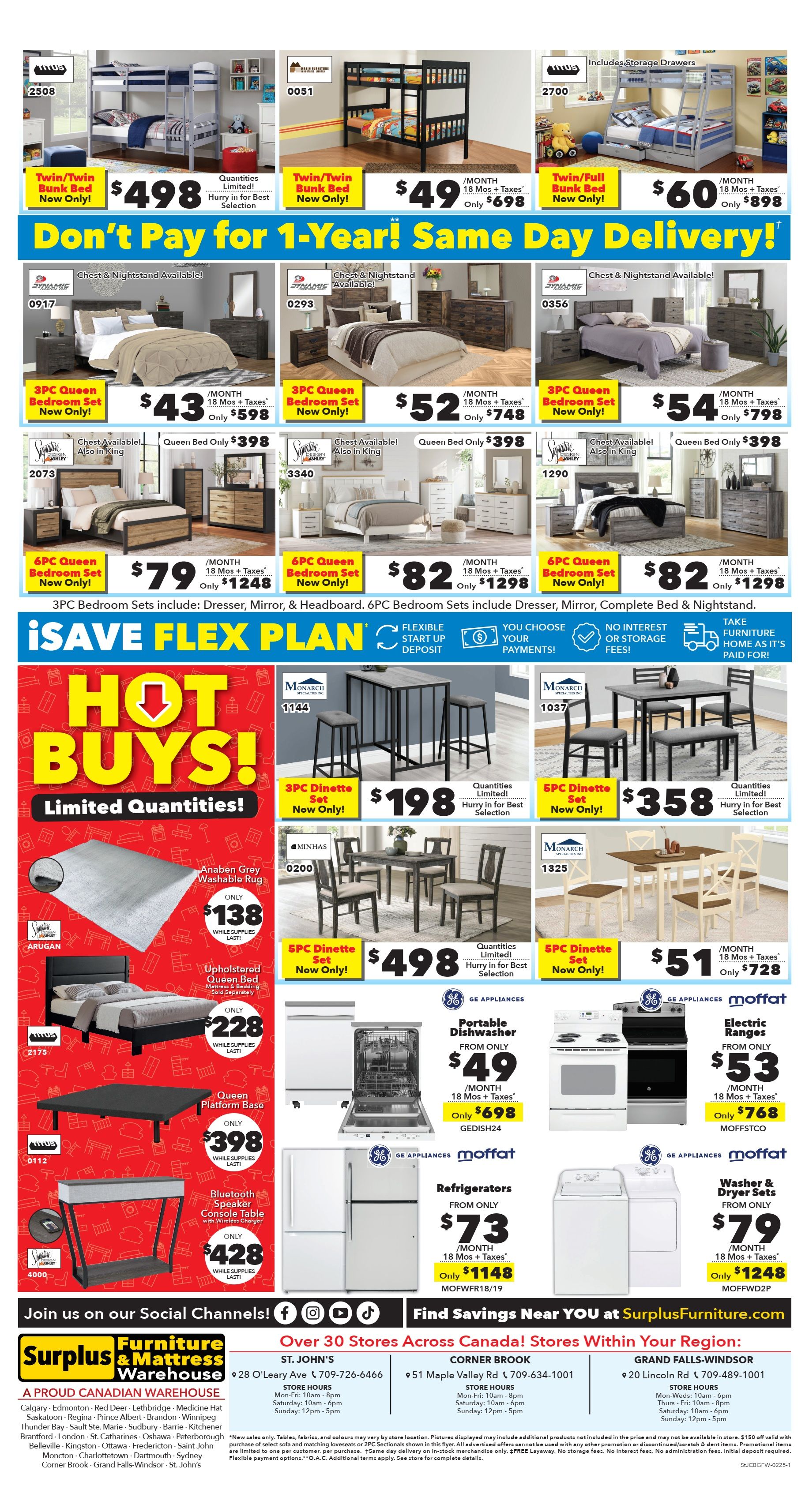 Surplus Furniture & Mattress Warehouse (St. John's, Corner Brook, Grand Falls Windsor) Flyer January 27 to February 2