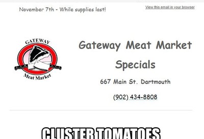 Gateway Meat Market Flyer November 7 to 13
