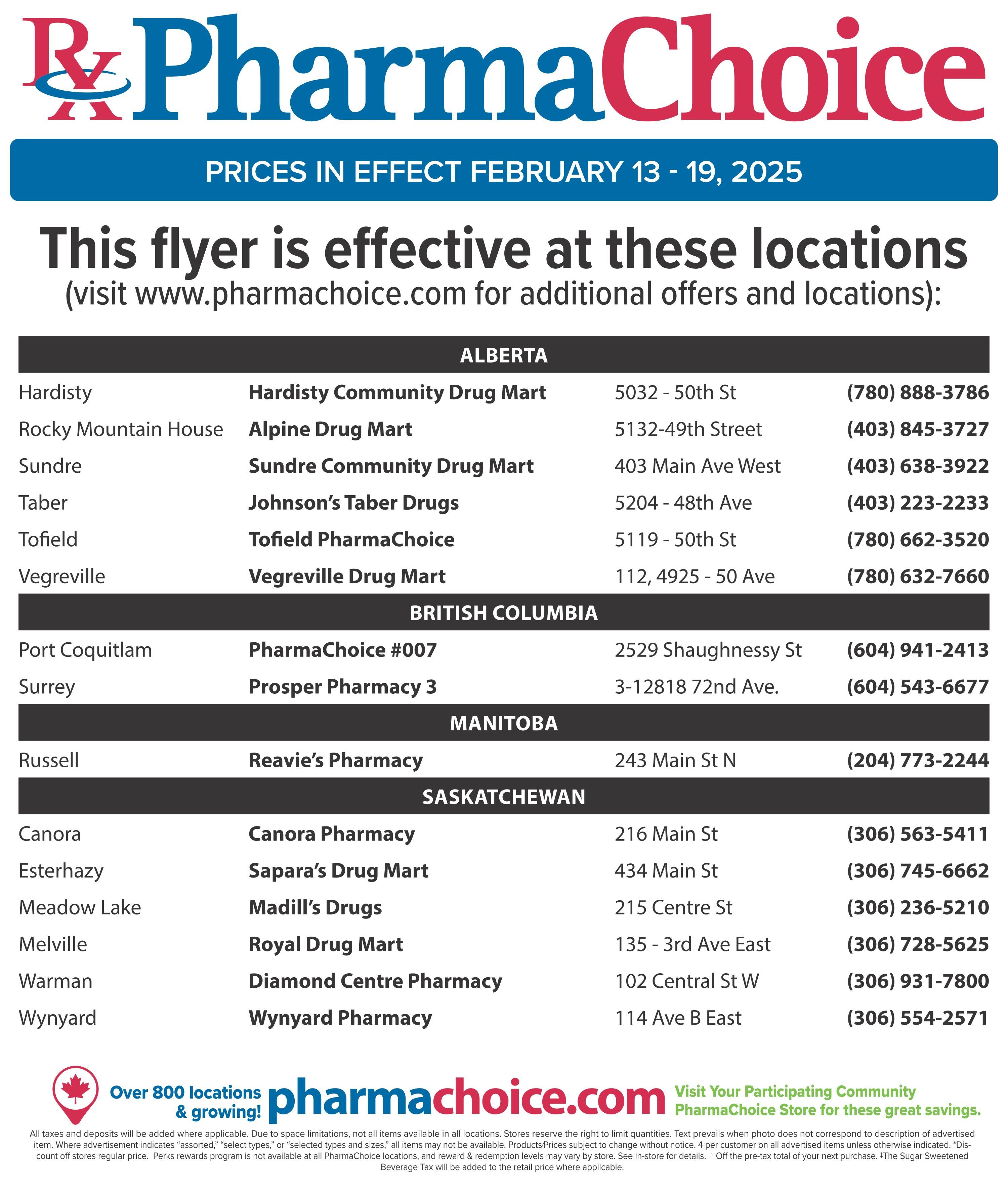 PharmaChoice (BC, AB, SK & MB) Flyer February 13 to 19
