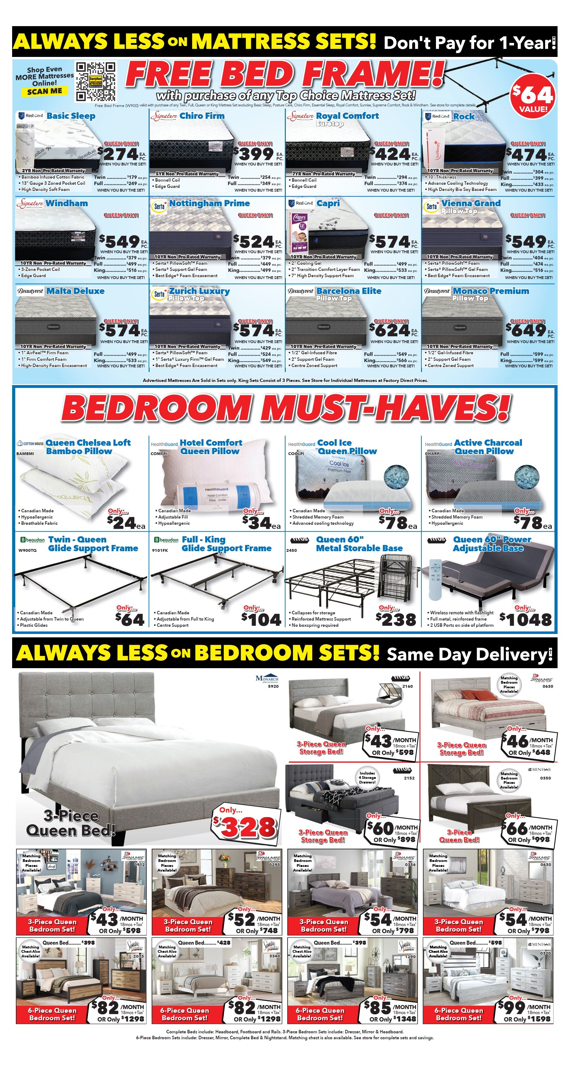 Surplus Furniture & Mattress Warehouse (St. John's, Corner Brook, Grand Falls Windsor) Flyer February 24 to March 2