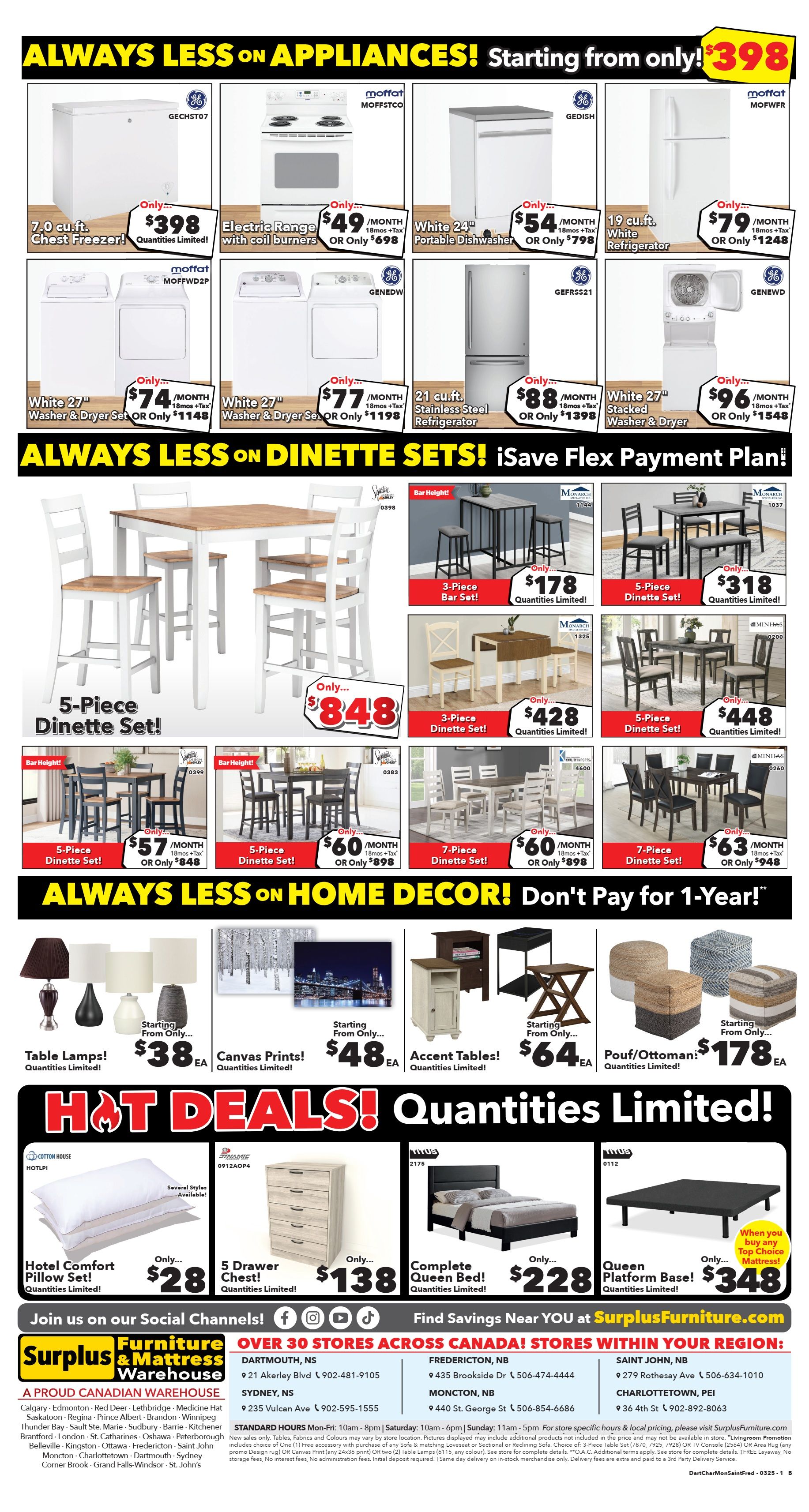 Surplus Furniture & Mattress Warehouse (Dartmouth, Charlottetown, Moncton, Saint John, Fredericton) Flyer February 24 to March 2