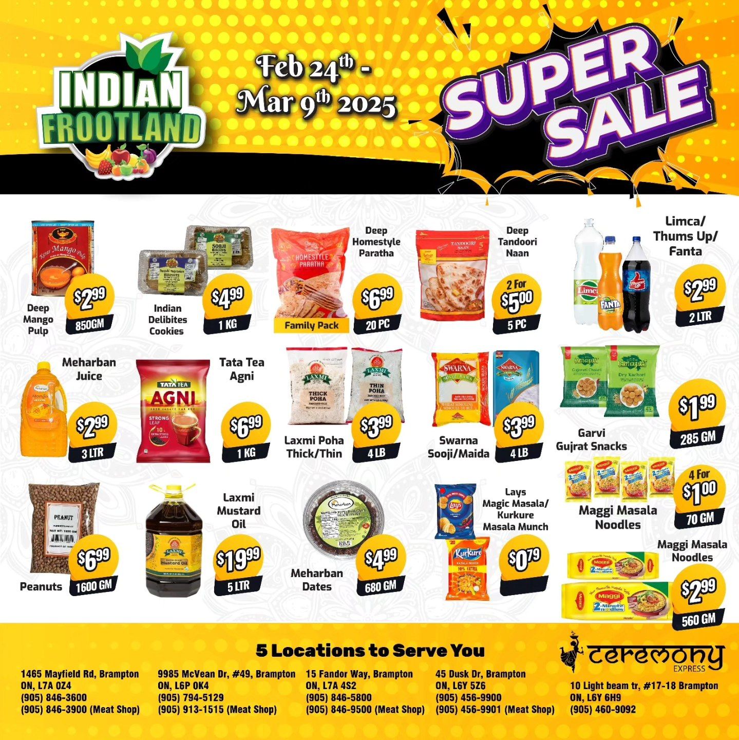 Indian Frootland Flyer February 24 to March 9