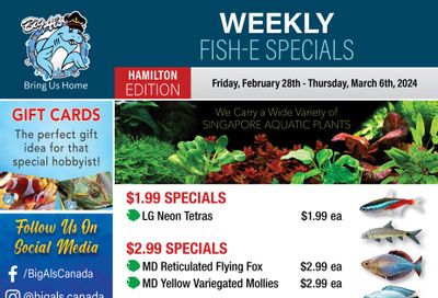 Big Al's (Hamilton) Weekly Specials February 28 to March 6