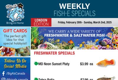 Big Al's (London) Weekend Specials February 28 to March 2