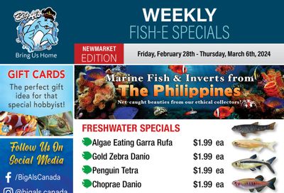 Big Al's (Newmarket) Weekly Specials February 28 to March 6