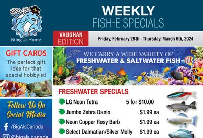 Big Al's (Vaughan) Weekly Specials February 28 to March 6