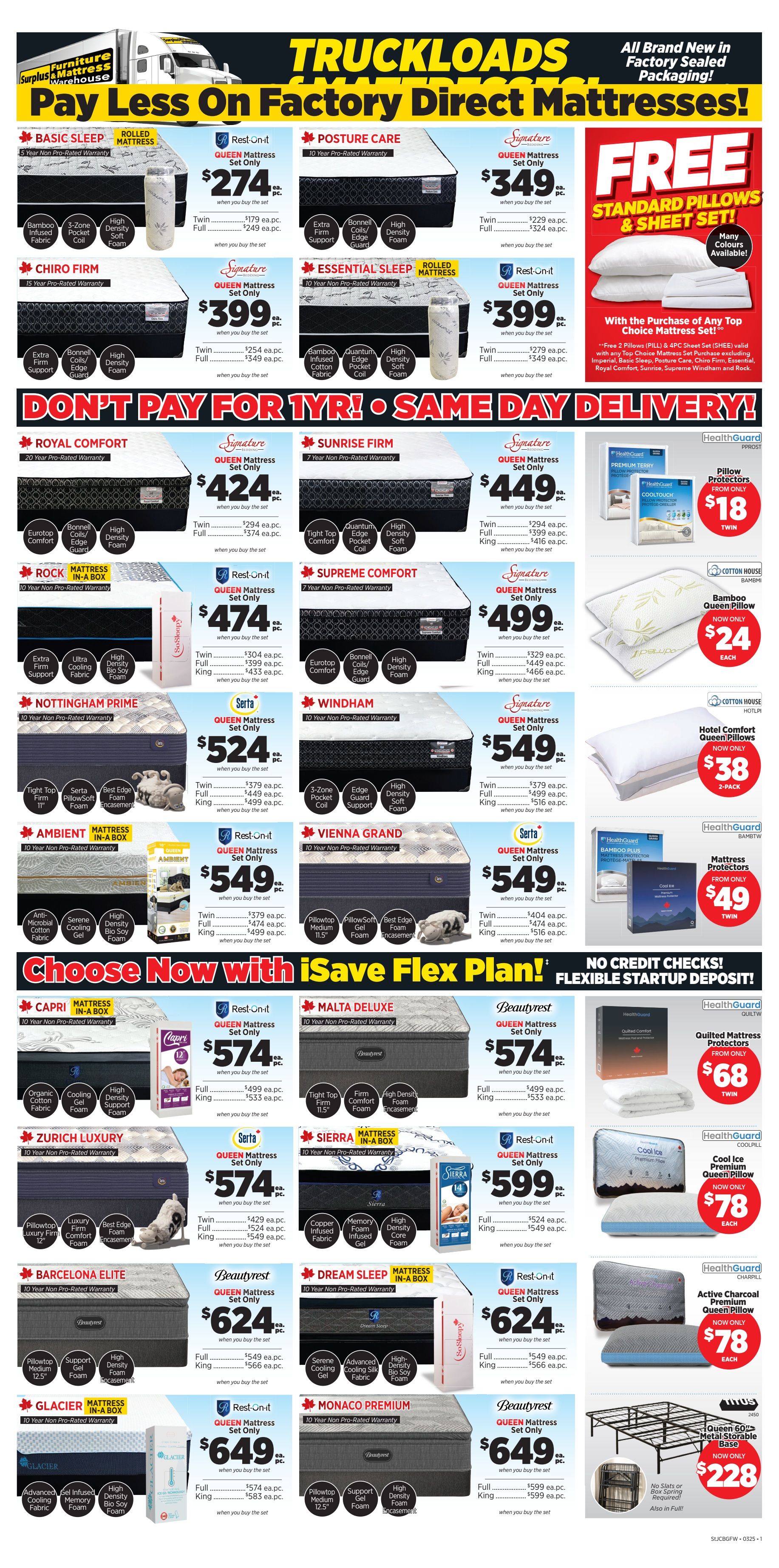 Surplus Furniture & Mattress Warehouse (St. John's, Corner Brook, Grand Falls Windsor) Flyer March 3 to 16
