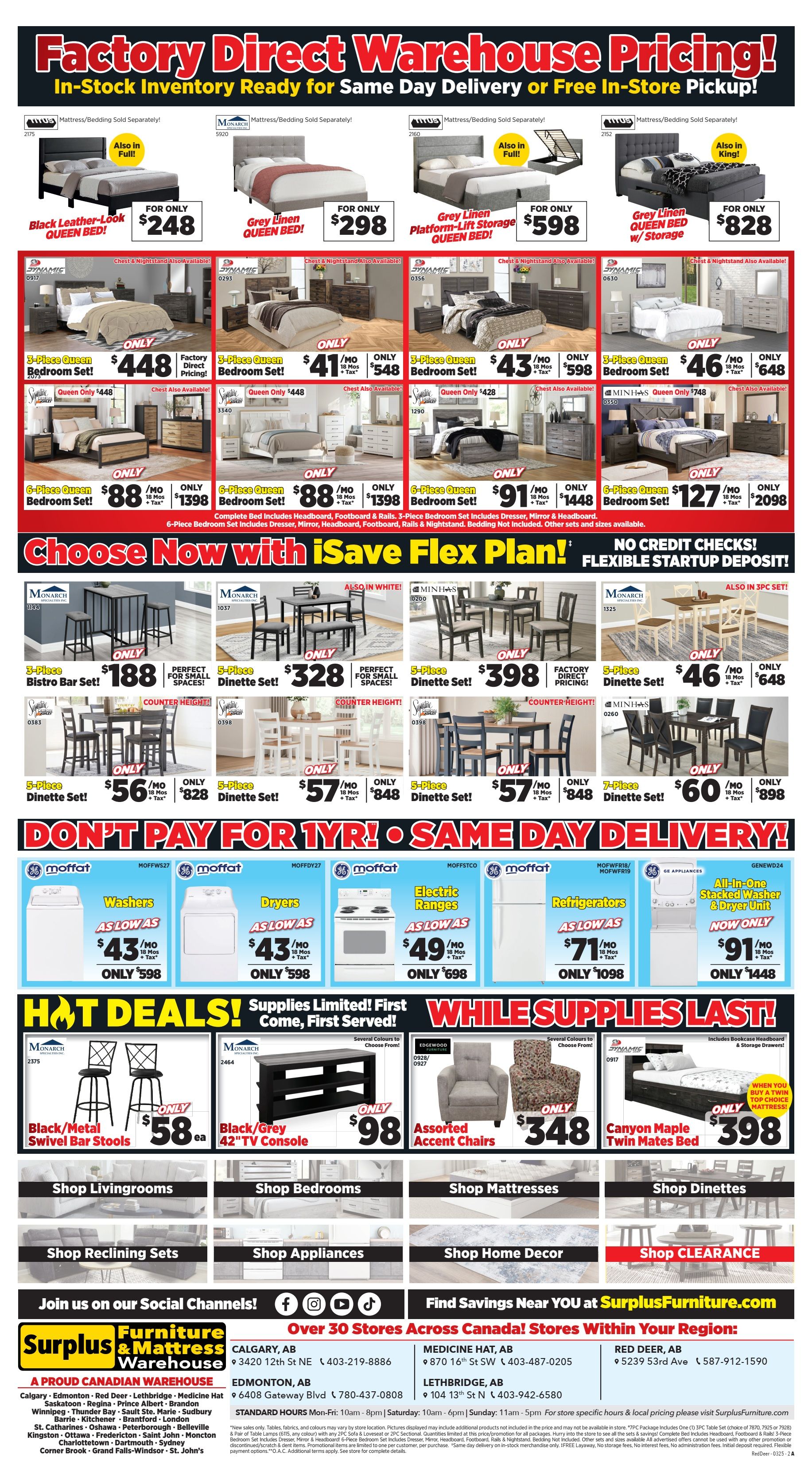 Surplus Furniture & Mattress Warehouse (Red Deer) Flyer March 3 to 16